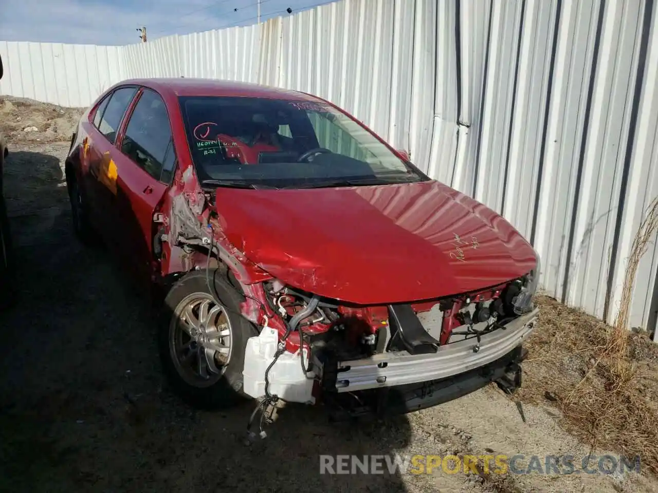 1 Photograph of a damaged car JTDEBRBE4LJ012132 TOYOTA COROLLA 2020