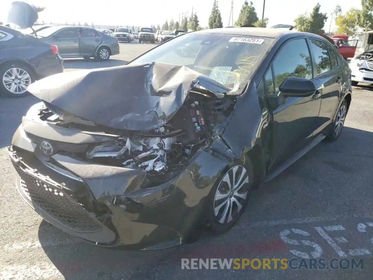 2 Photograph of a damaged car JTDEBRBE4LJ014799 TOYOTA COROLLA 2020