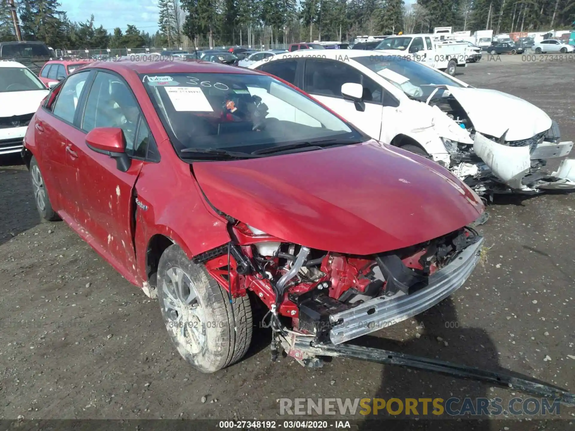 1 Photograph of a damaged car JTDEBRBE4LJ016763 TOYOTA COROLLA 2020