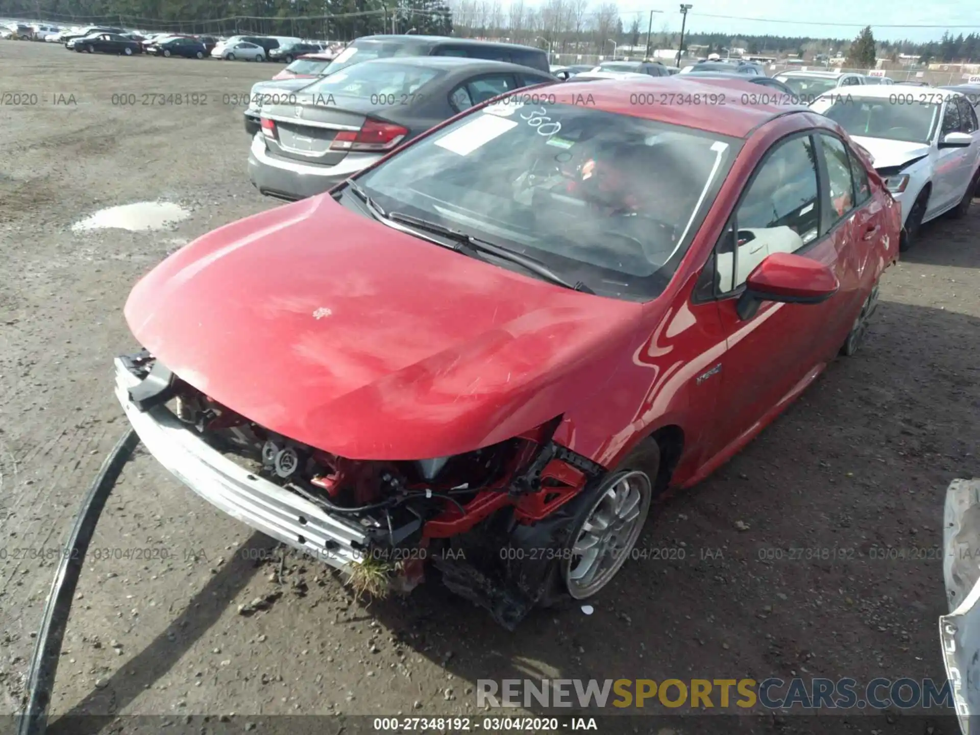 2 Photograph of a damaged car JTDEBRBE4LJ016763 TOYOTA COROLLA 2020