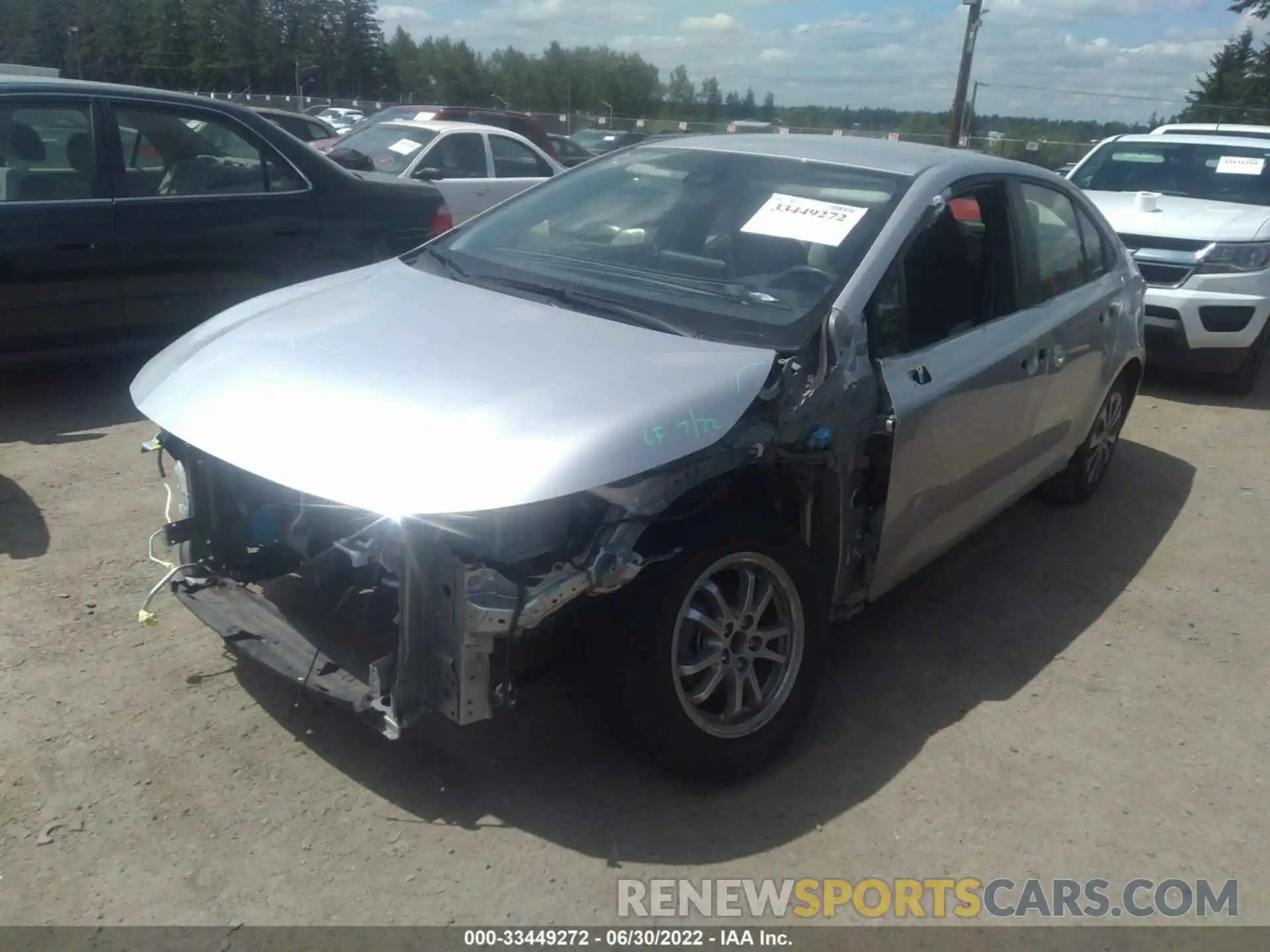 2 Photograph of a damaged car JTDEBRBE4LJ018108 TOYOTA COROLLA 2020