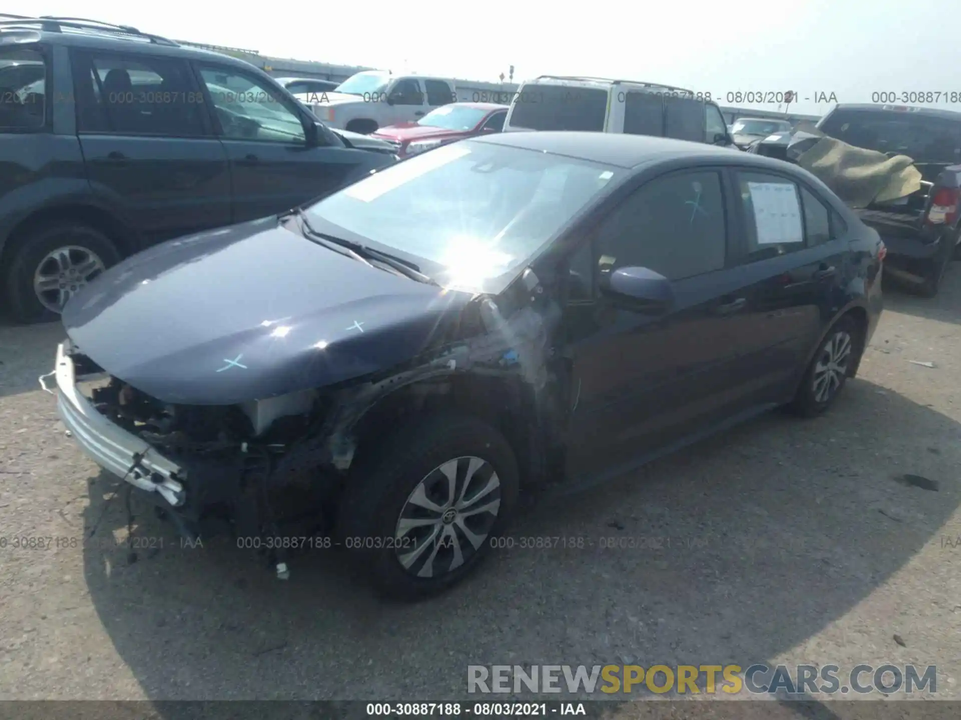 2 Photograph of a damaged car JTDEBRBE4LJ019596 TOYOTA COROLLA 2020