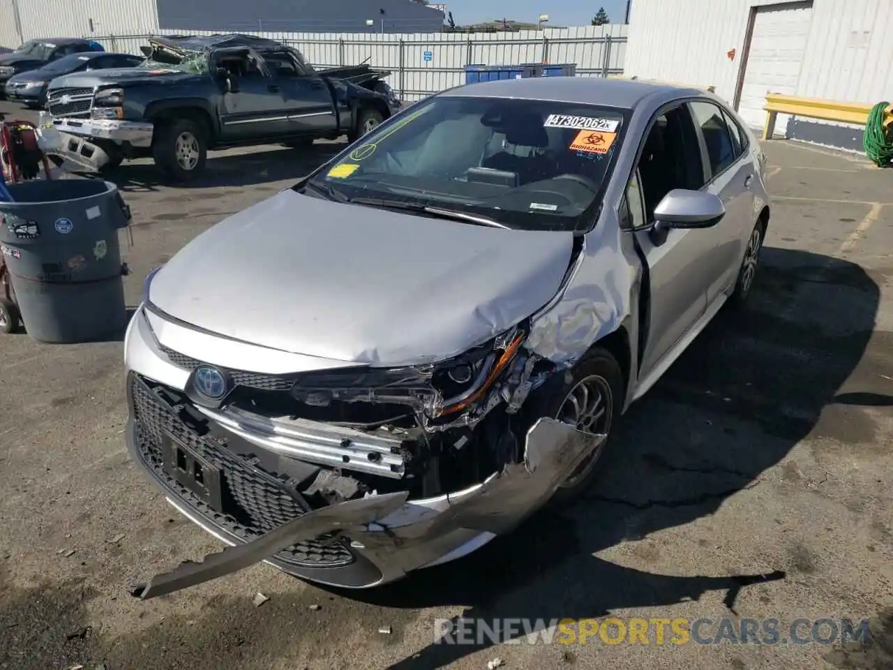 2 Photograph of a damaged car JTDEBRBE4LJ020621 TOYOTA COROLLA 2020