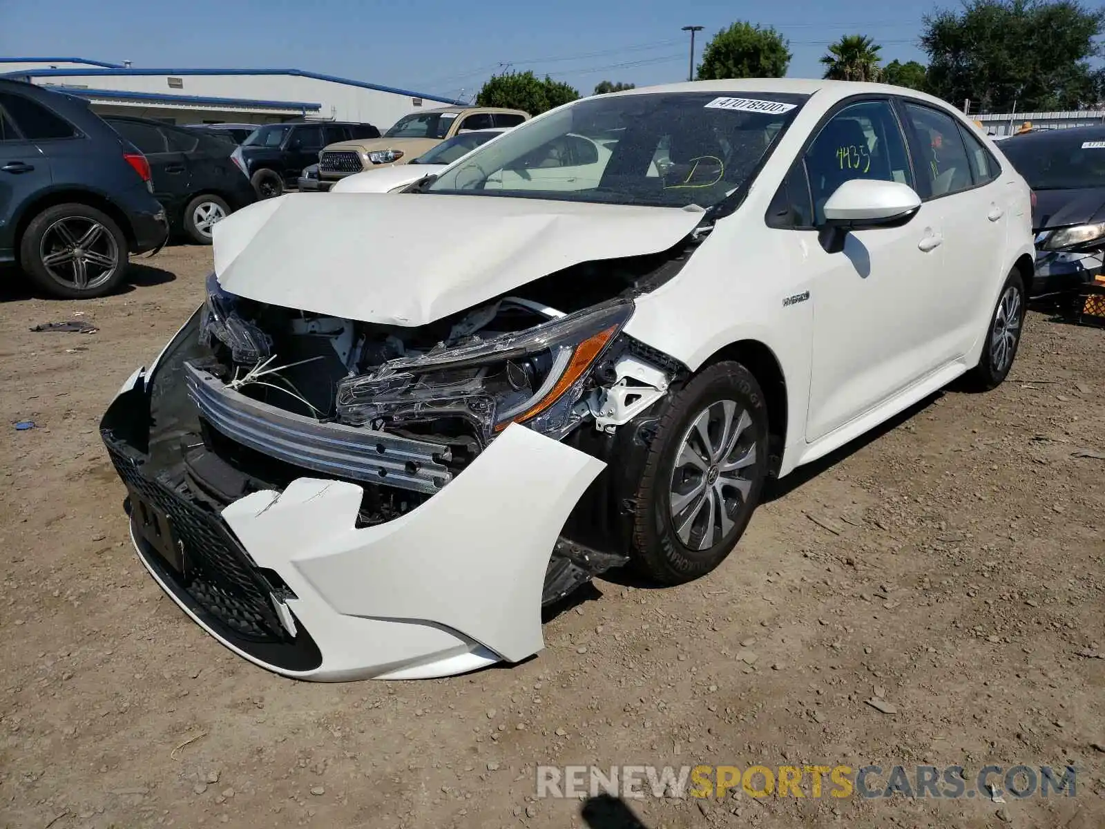 2 Photograph of a damaged car JTDEBRBE4LJ023826 TOYOTA COROLLA 2020