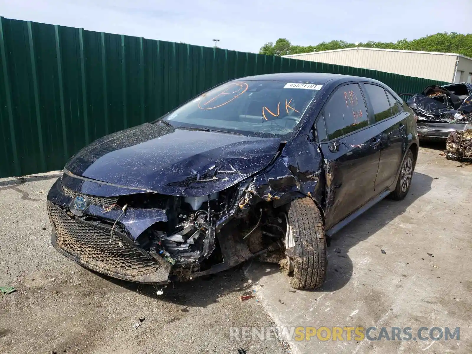 2 Photograph of a damaged car JTDEBRBE4LJ024751 TOYOTA COROLLA 2020