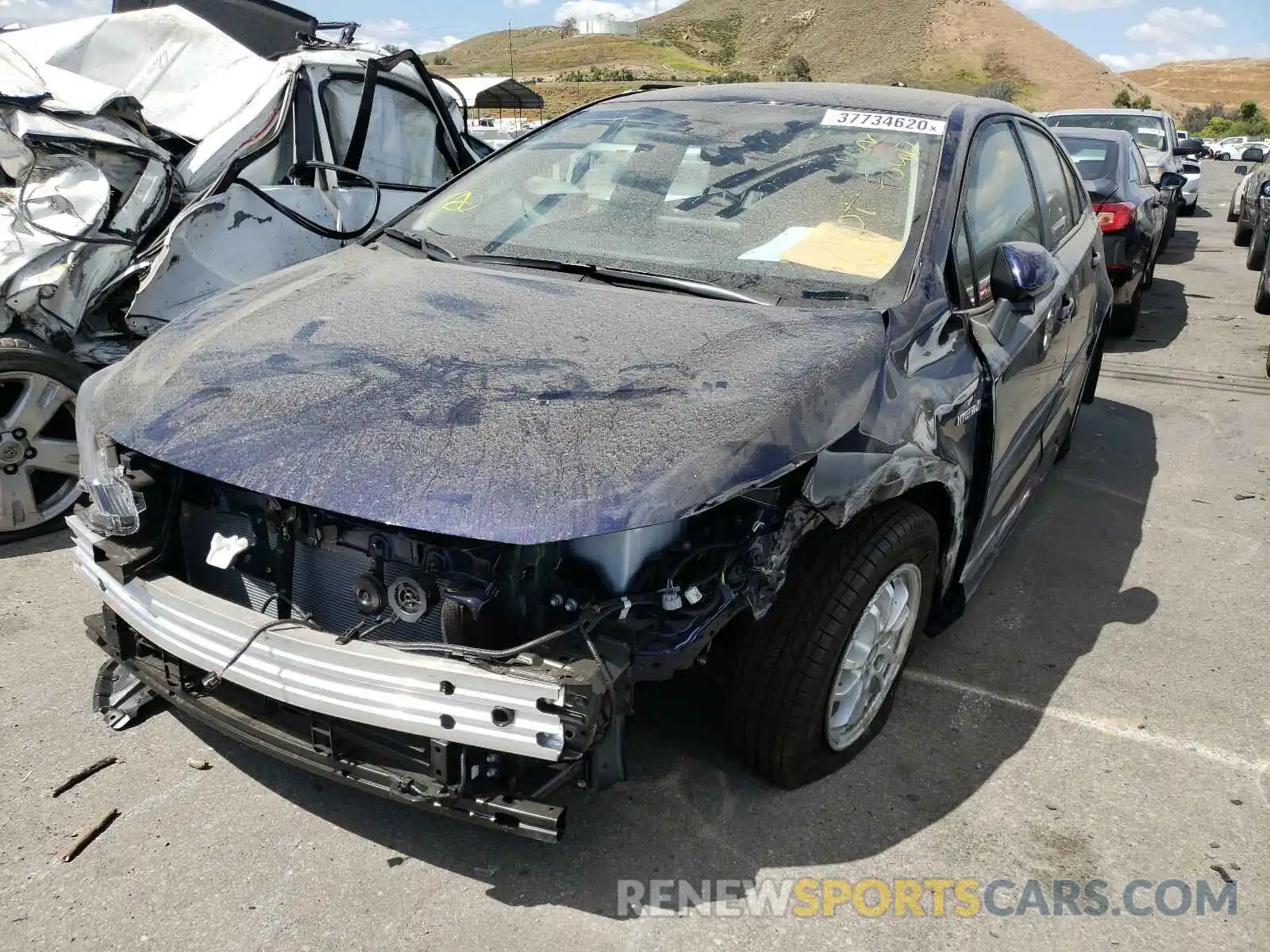 2 Photograph of a damaged car JTDEBRBE4LJ029349 TOYOTA COROLLA 2020