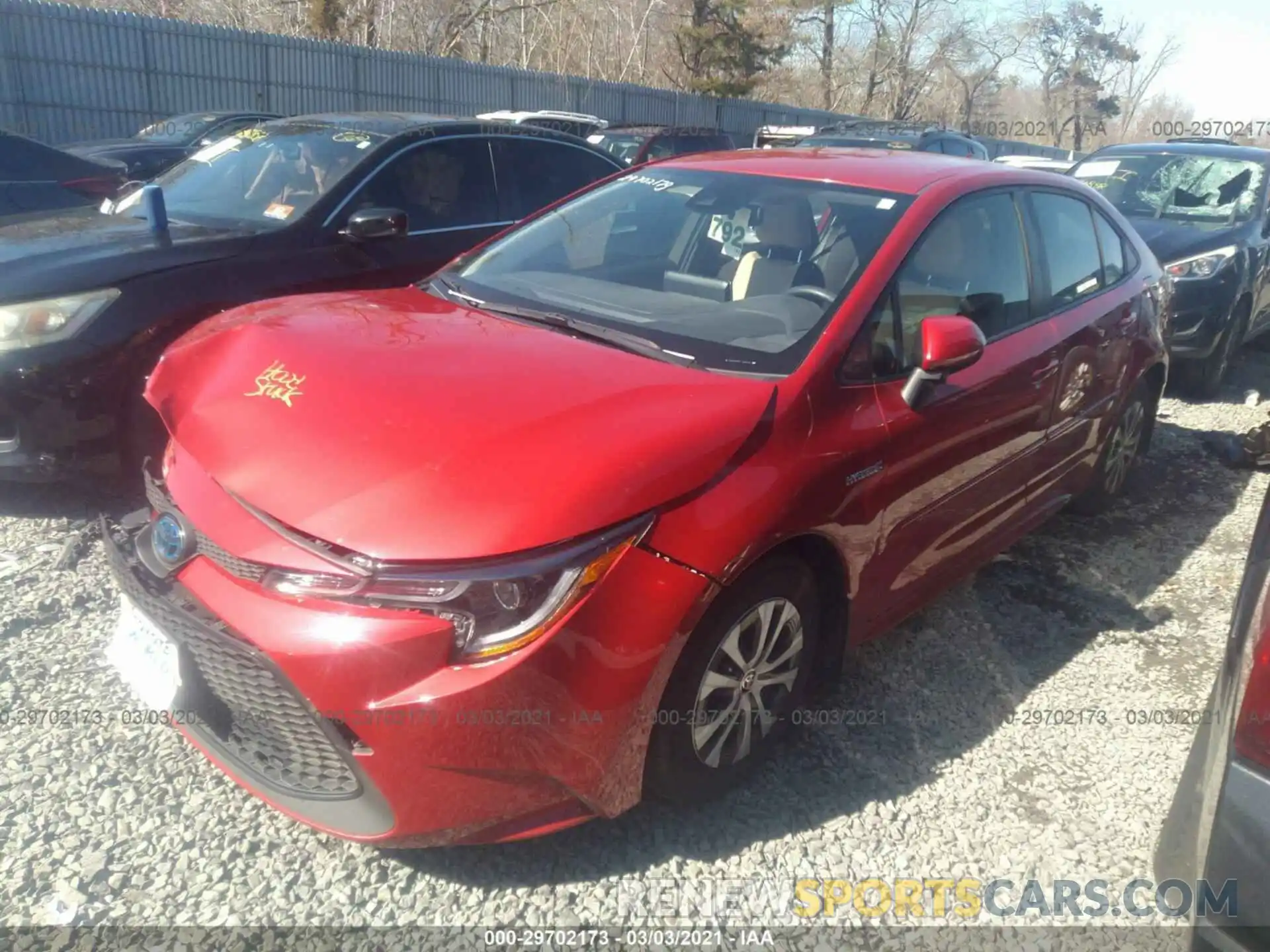 2 Photograph of a damaged car JTDEBRBE5LJ000636 TOYOTA COROLLA 2020