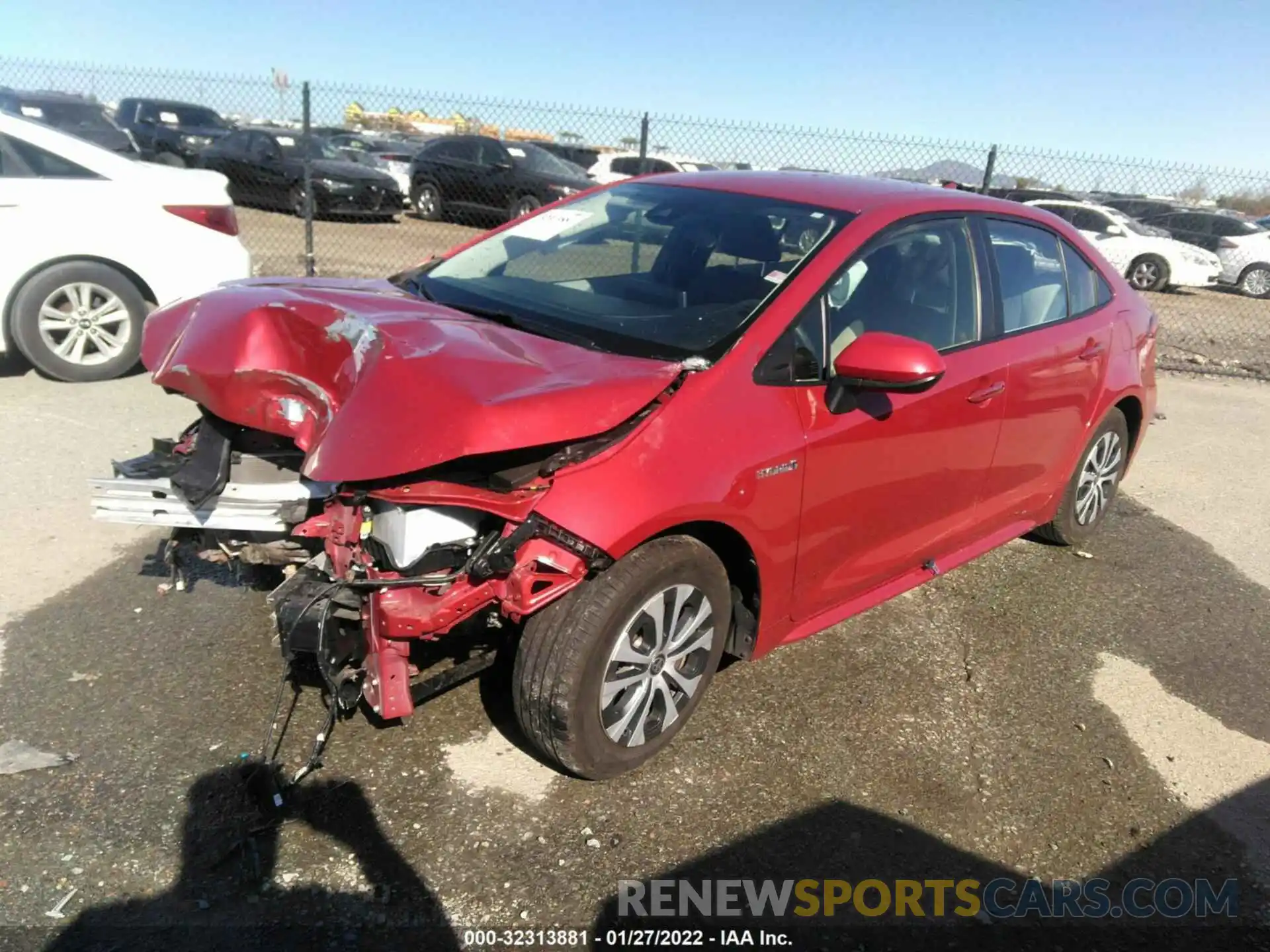 2 Photograph of a damaged car JTDEBRBE5LJ000989 TOYOTA COROLLA 2020