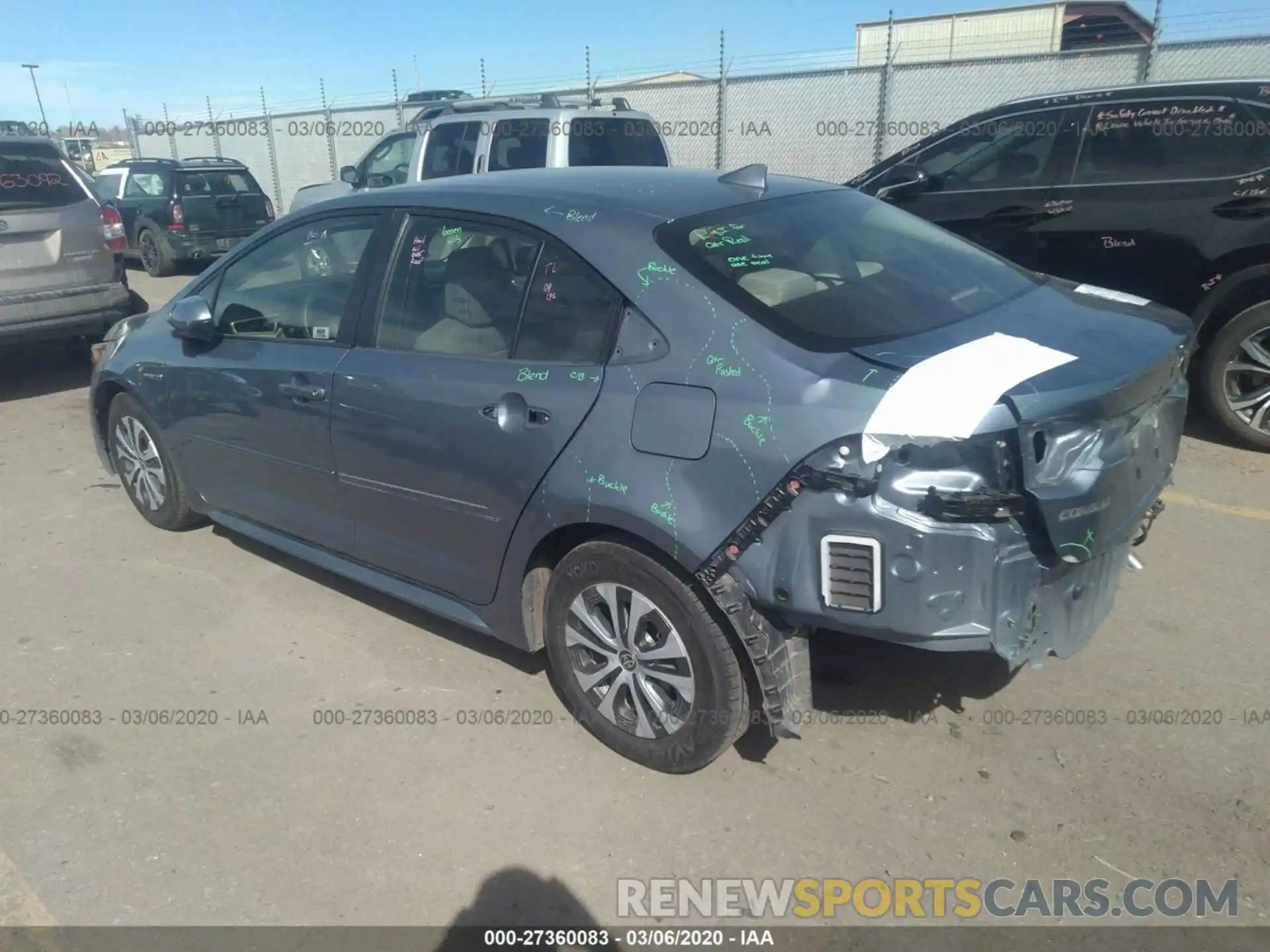 3 Photograph of a damaged car JTDEBRBE5LJ002239 TOYOTA COROLLA 2020