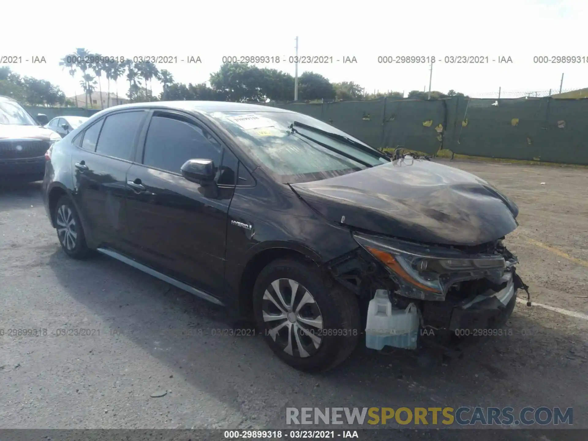 1 Photograph of a damaged car JTDEBRBE5LJ003990 TOYOTA COROLLA 2020