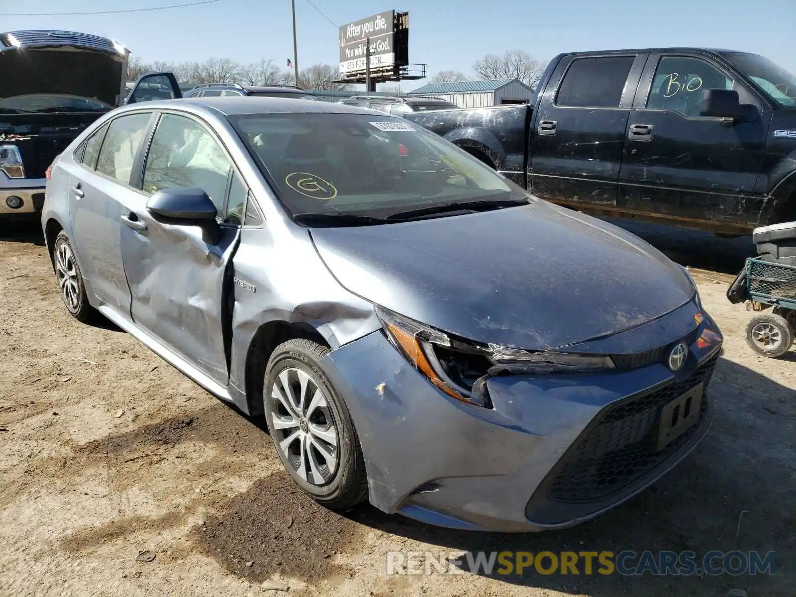 1 Photograph of a damaged car JTDEBRBE5LJ009756 TOYOTA COROLLA 2020