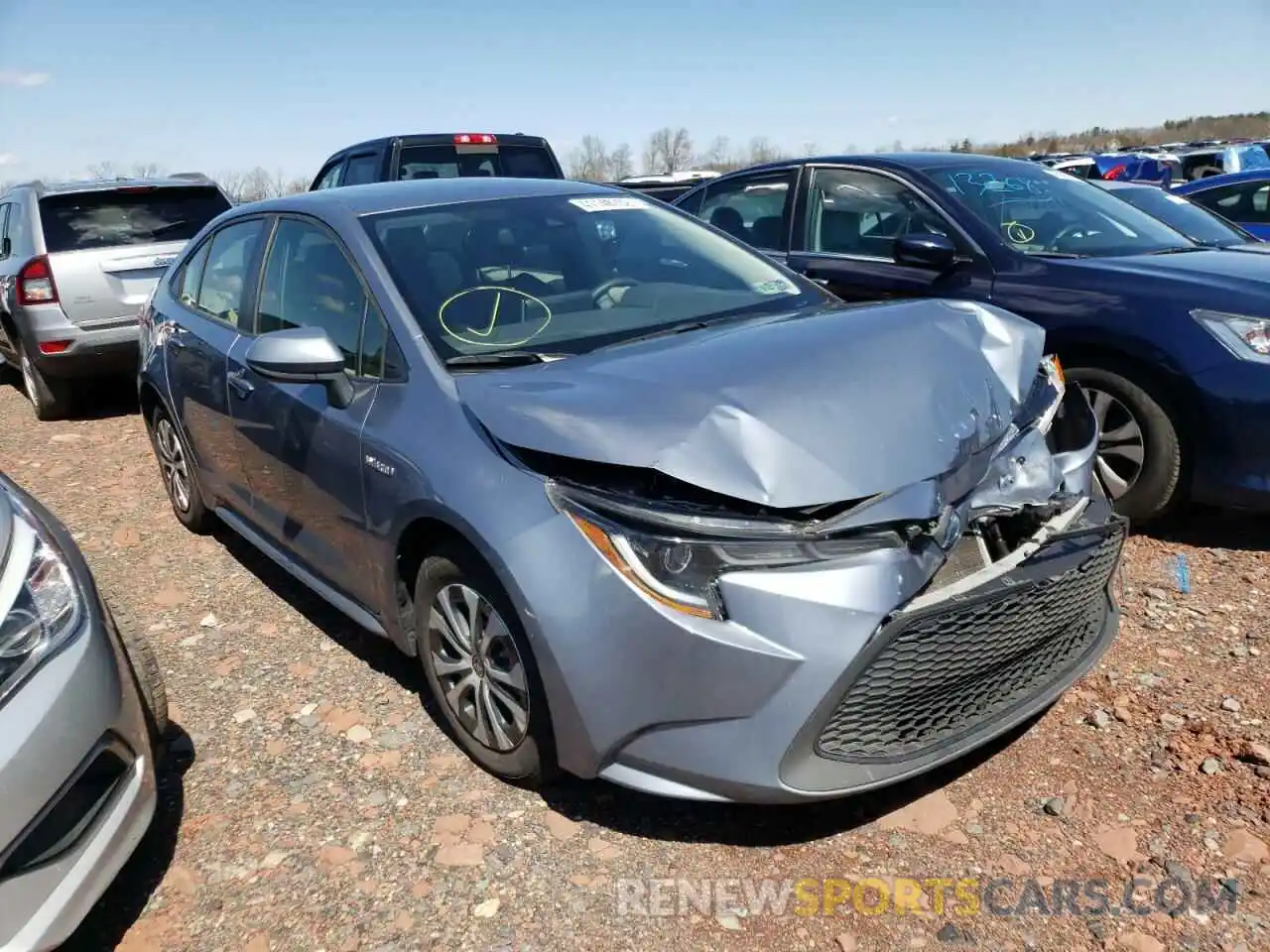 1 Photograph of a damaged car JTDEBRBE5LJ016576 TOYOTA COROLLA 2020