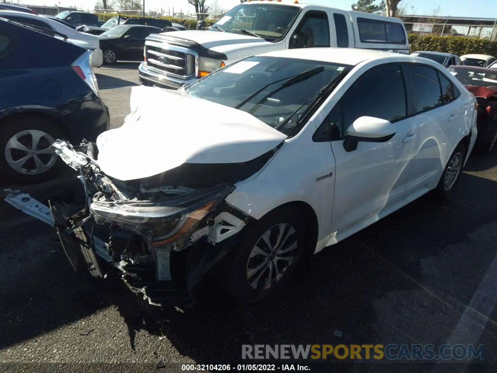 2 Photograph of a damaged car JTDEBRBE5LJ017047 TOYOTA COROLLA 2020