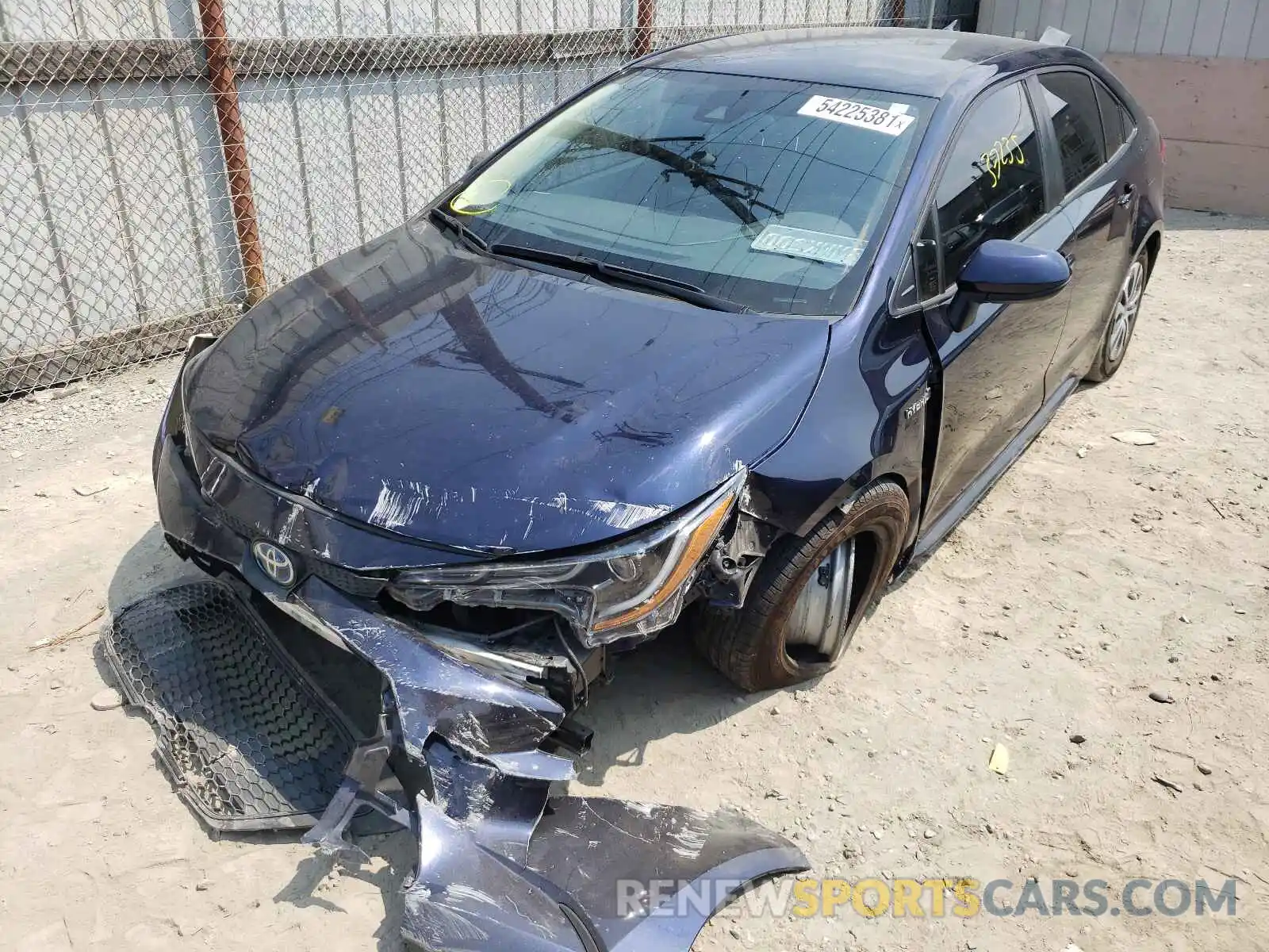 2 Photograph of a damaged car JTDEBRBE5LJ017596 TOYOTA COROLLA 2020