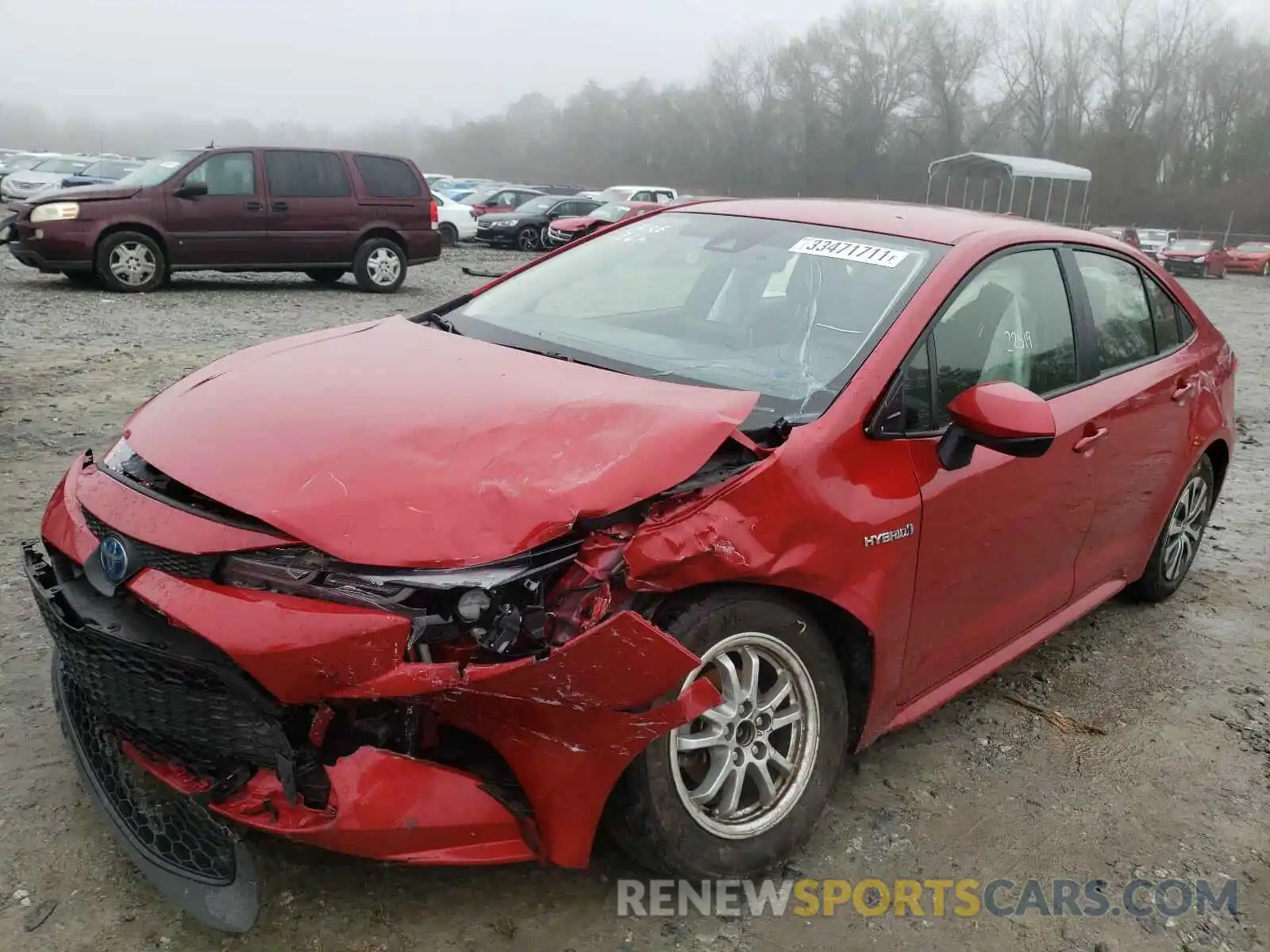 2 Photograph of a damaged car JTDEBRBE5LJ019994 TOYOTA COROLLA 2020