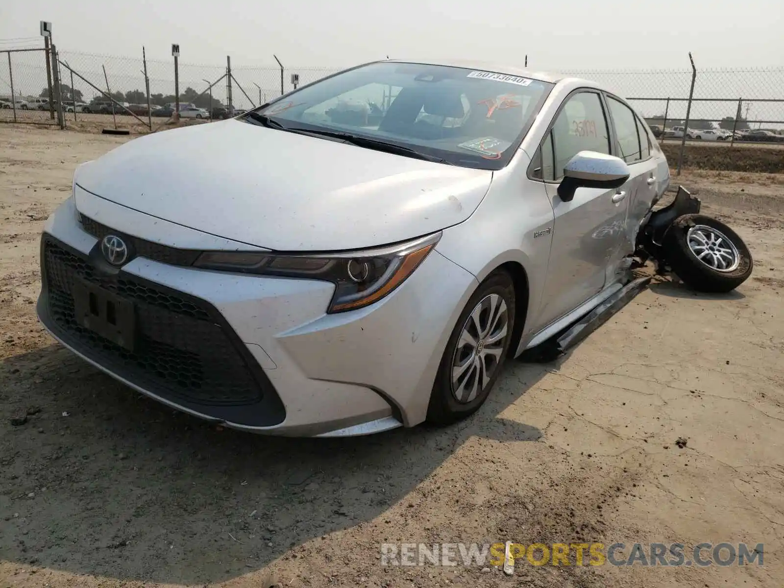 2 Photograph of a damaged car JTDEBRBE5LJ023947 TOYOTA COROLLA 2020