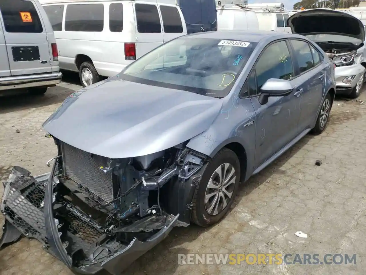 2 Photograph of a damaged car JTDEBRBE5LJ029408 TOYOTA COROLLA 2020