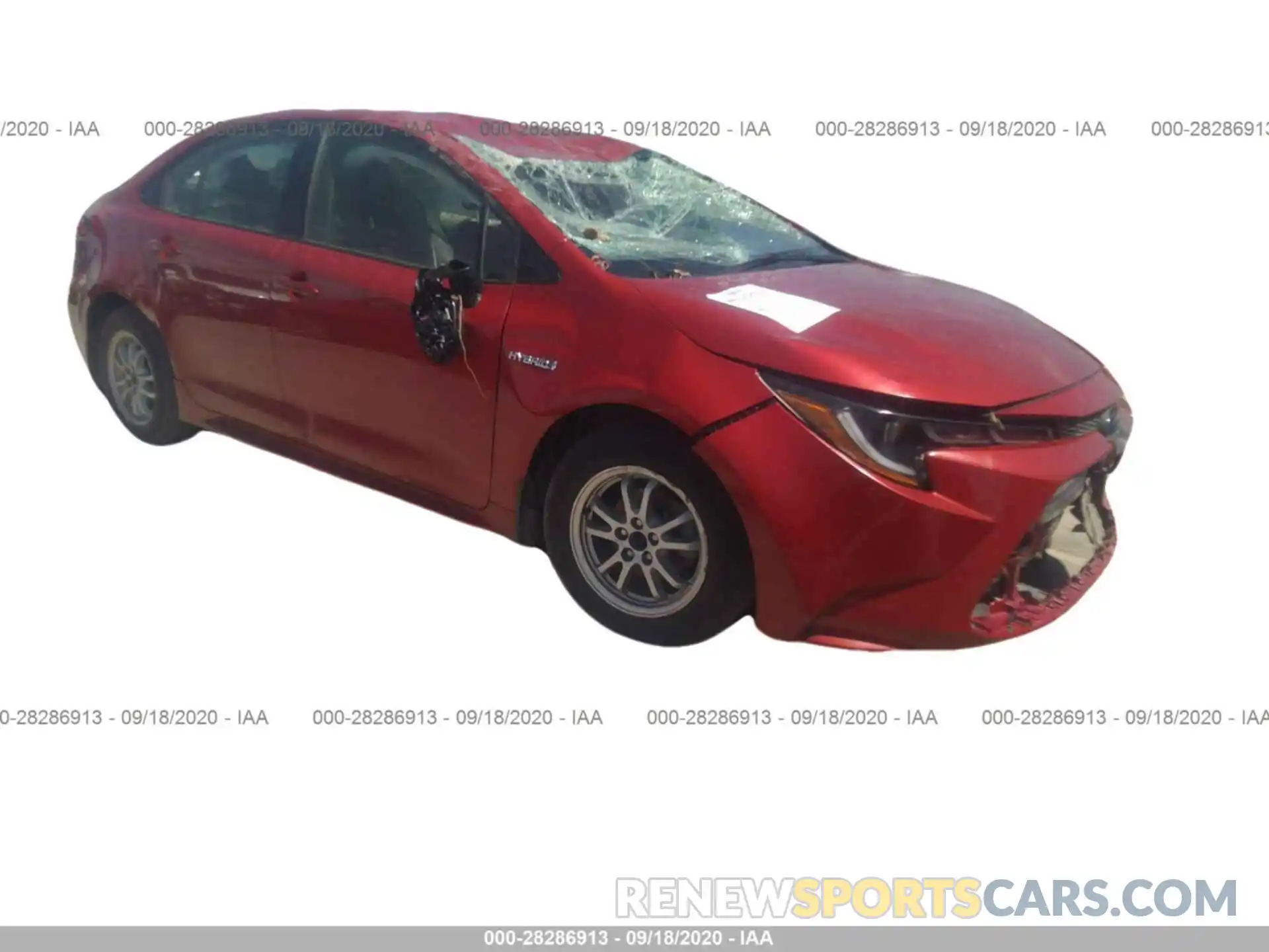 1 Photograph of a damaged car JTDEBRBE6LJ000340 TOYOTA COROLLA 2020