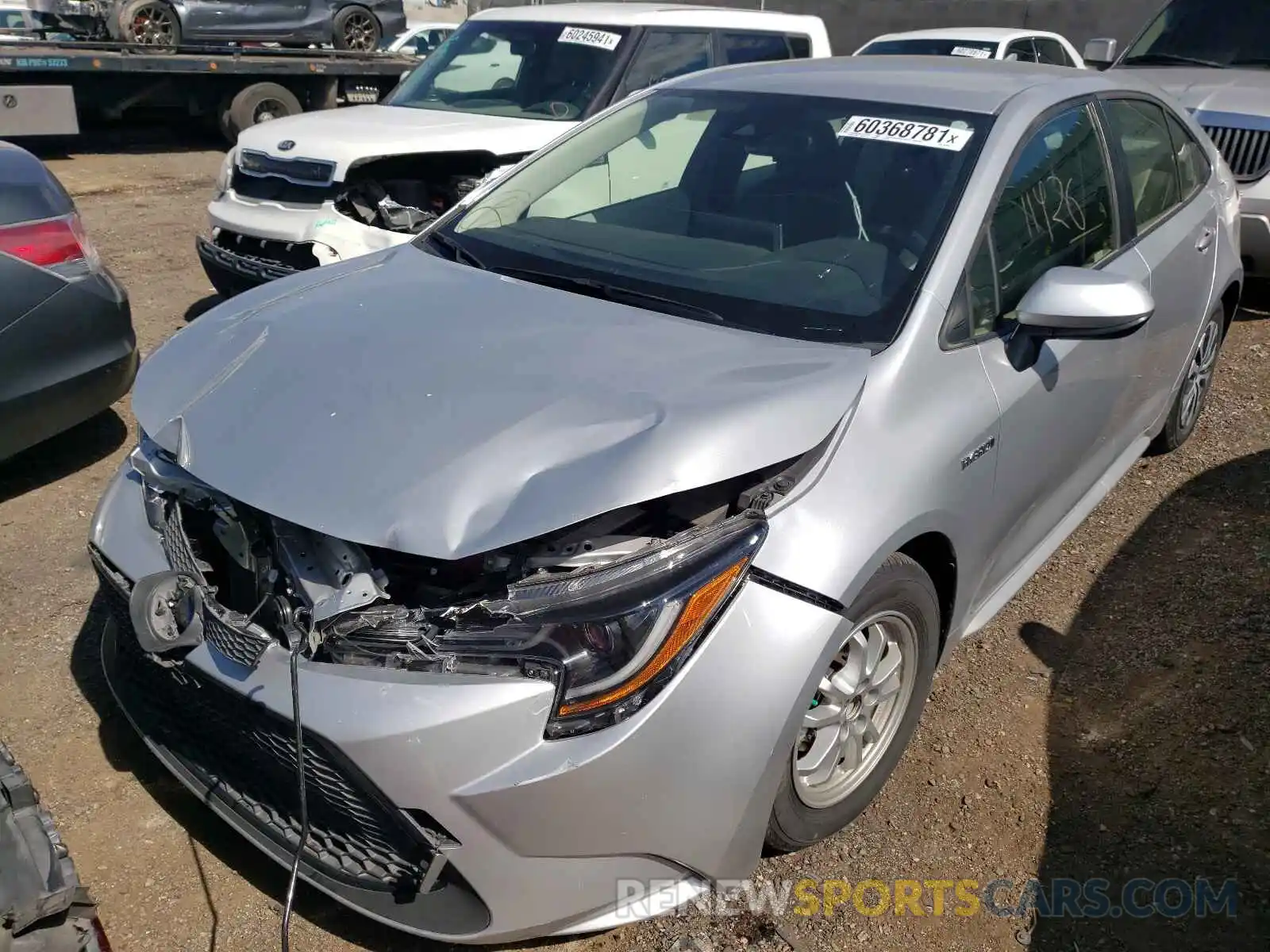 2 Photograph of a damaged car JTDEBRBE6LJ001164 TOYOTA COROLLA 2020