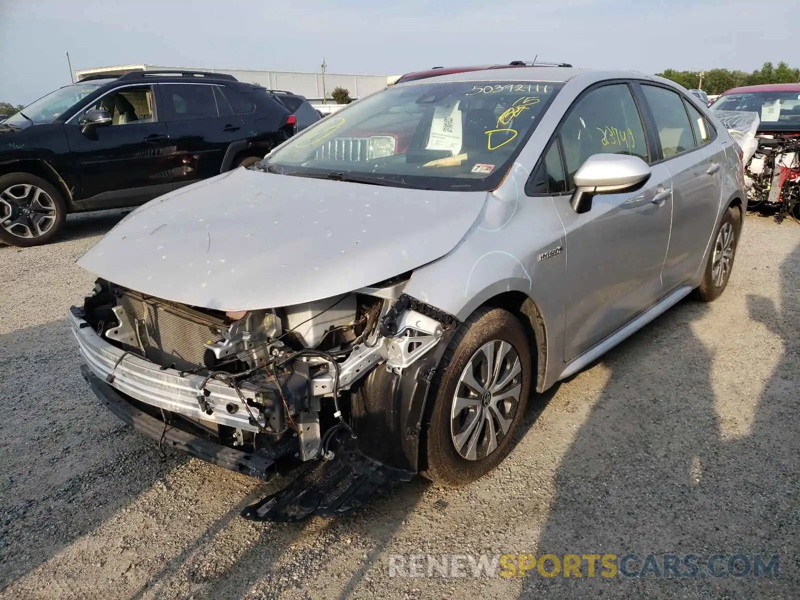 2 Photograph of a damaged car JTDEBRBE6LJ001486 TOYOTA COROLLA 2020