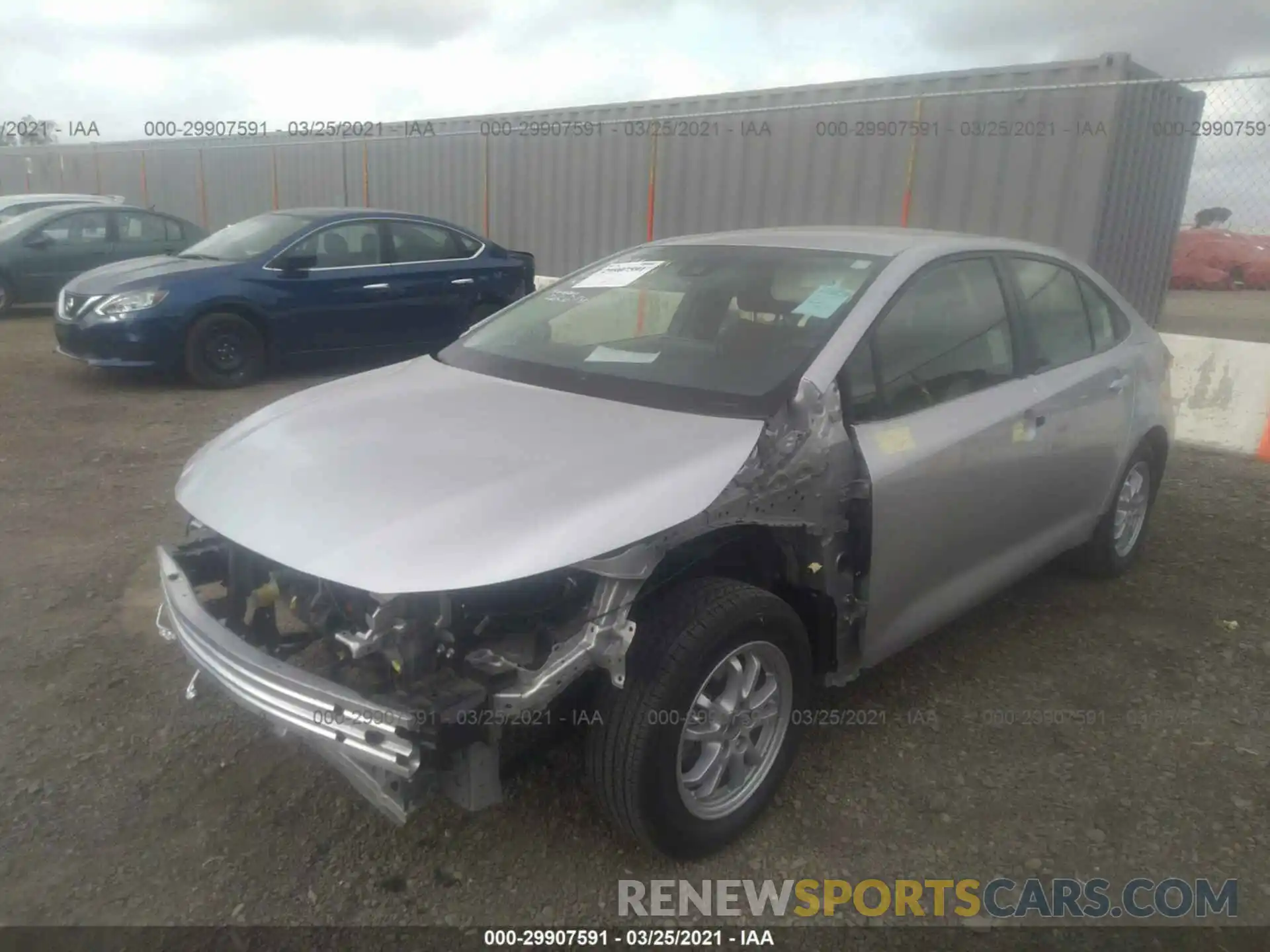 2 Photograph of a damaged car JTDEBRBE6LJ002282 TOYOTA COROLLA 2020