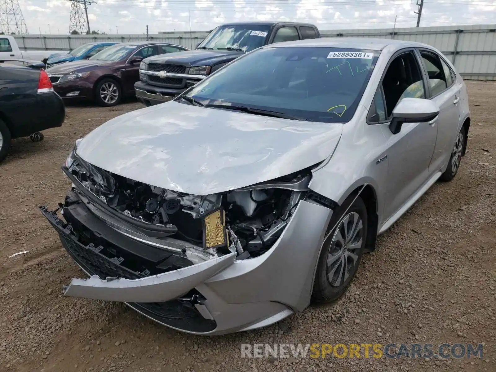 2 Photograph of a damaged car JTDEBRBE6LJ002802 TOYOTA COROLLA 2020