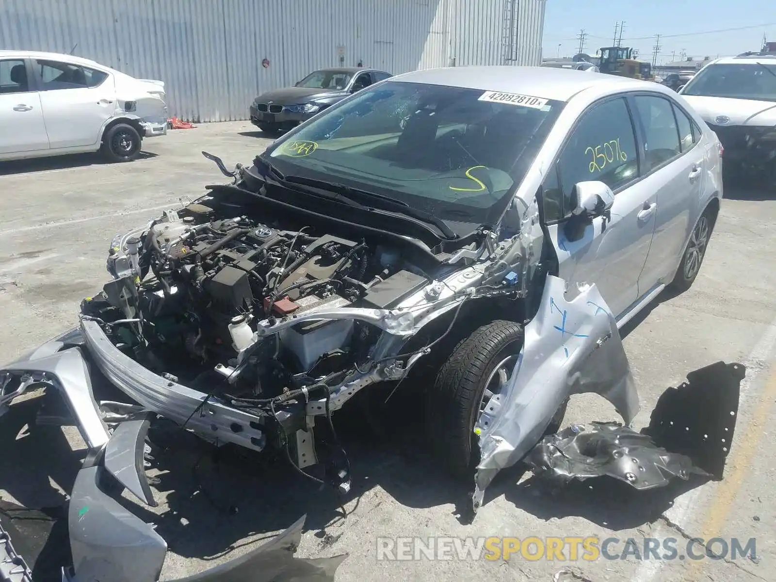 2 Photograph of a damaged car JTDEBRBE6LJ005764 TOYOTA COROLLA 2020