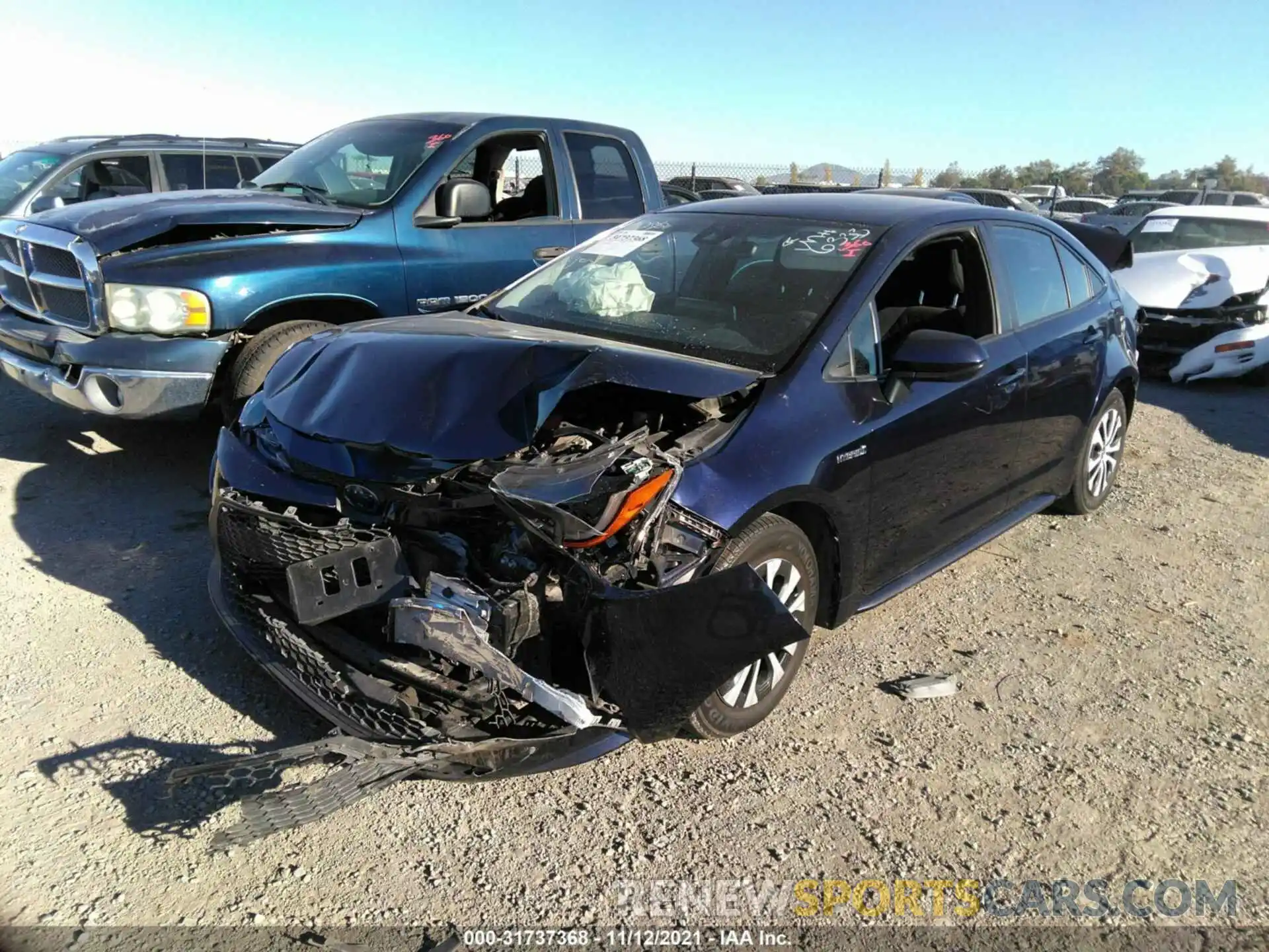 2 Photograph of a damaged car JTDEBRBE6LJ006333 TOYOTA COROLLA 2020