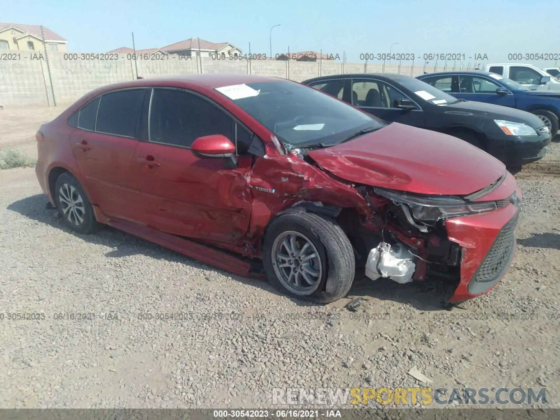 1 Photograph of a damaged car JTDEBRBE6LJ009605 TOYOTA COROLLA 2020