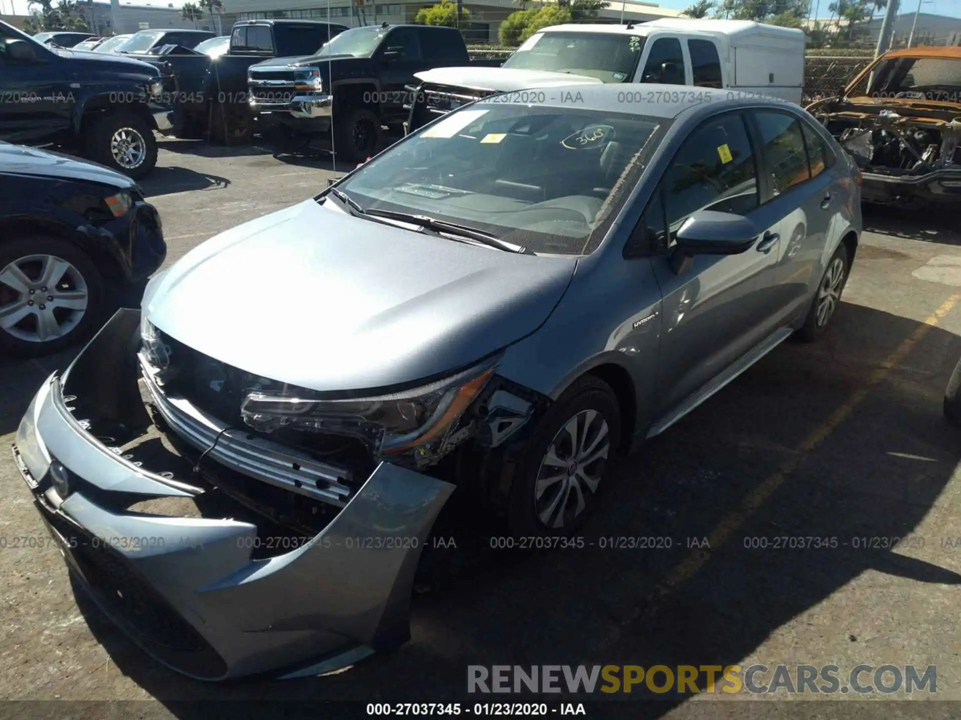 2 Photograph of a damaged car JTDEBRBE6LJ010141 TOYOTA COROLLA 2020