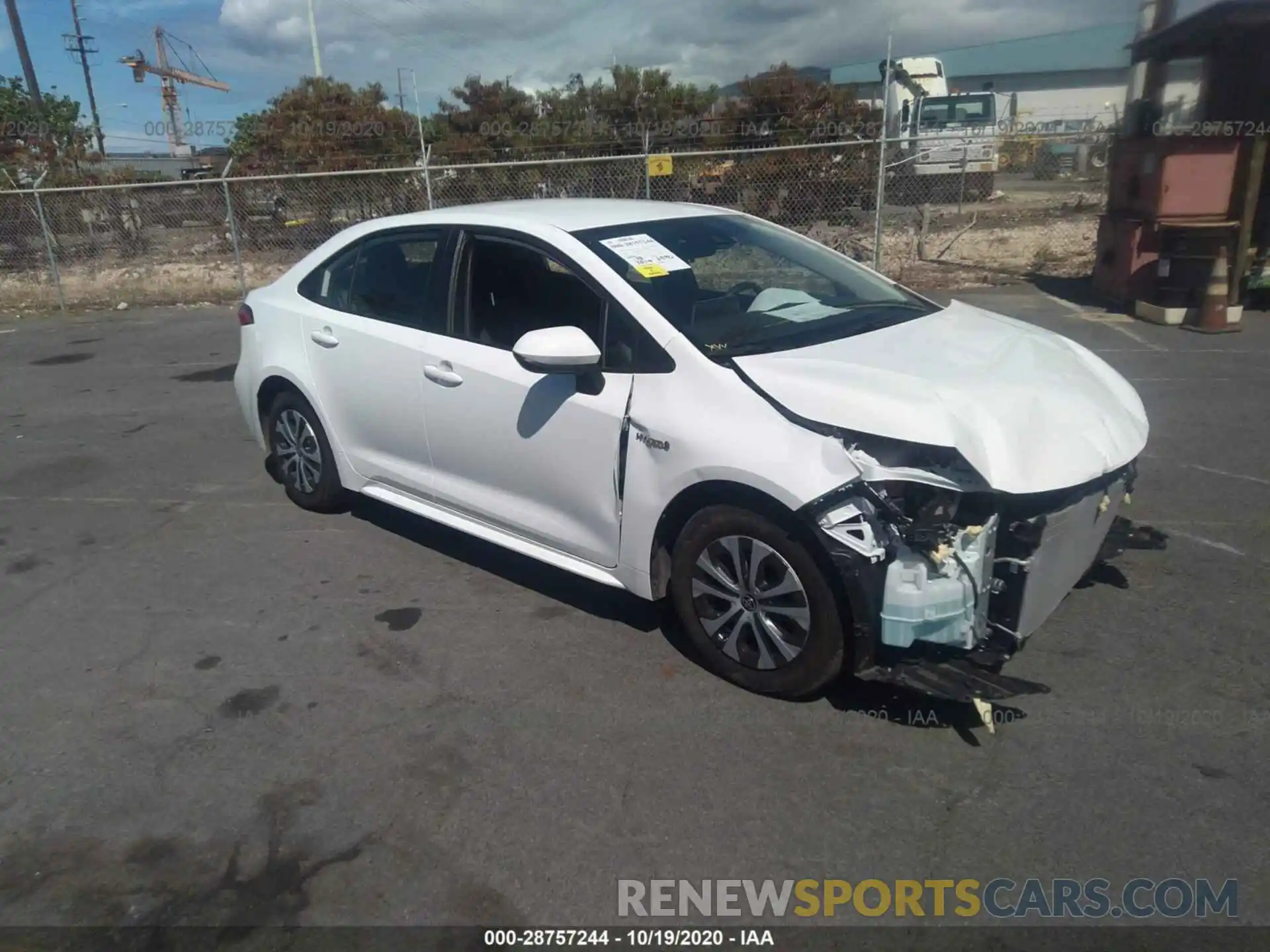 1 Photograph of a damaged car JTDEBRBE6LJ011421 TOYOTA COROLLA 2020