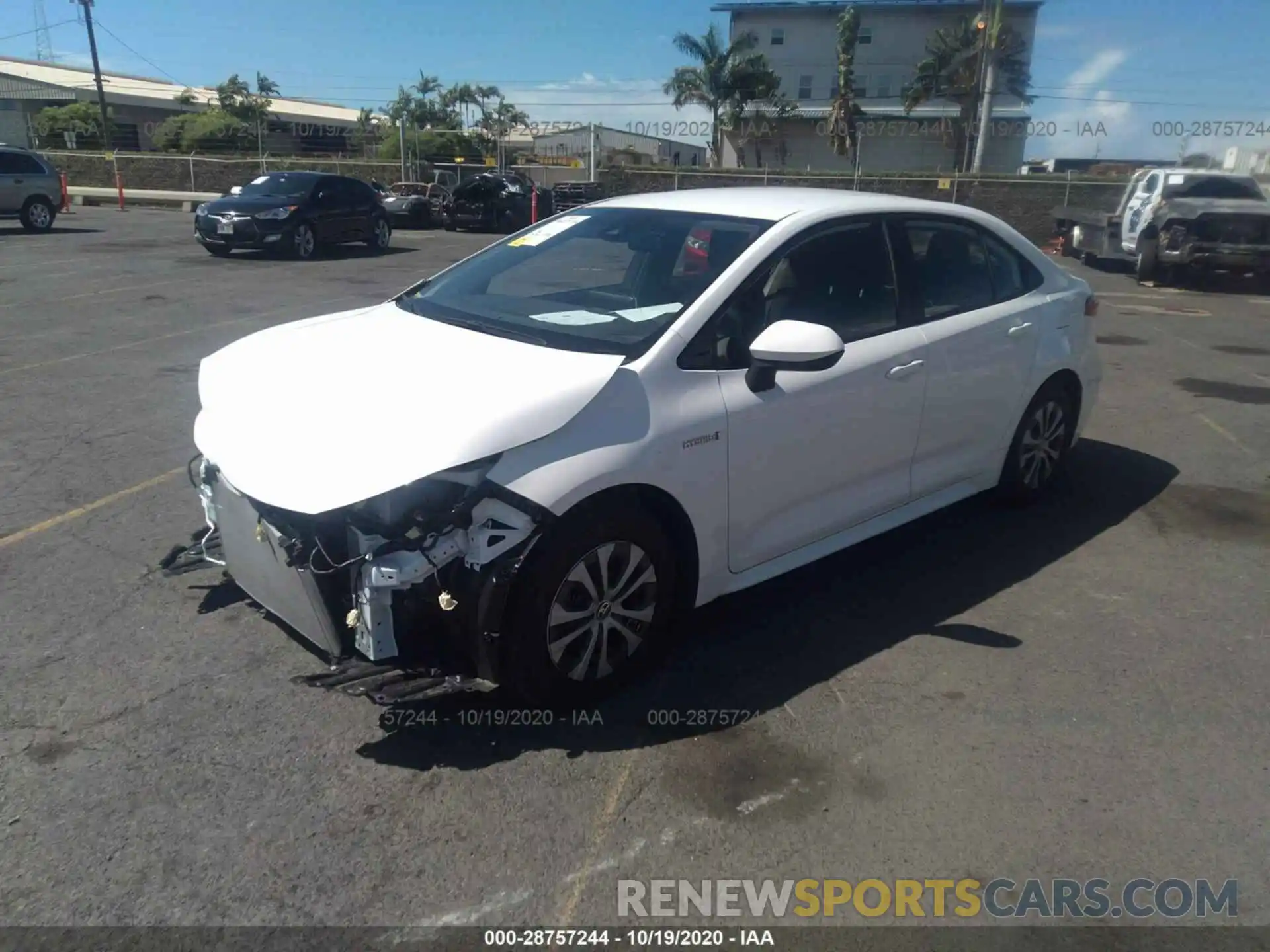 2 Photograph of a damaged car JTDEBRBE6LJ011421 TOYOTA COROLLA 2020