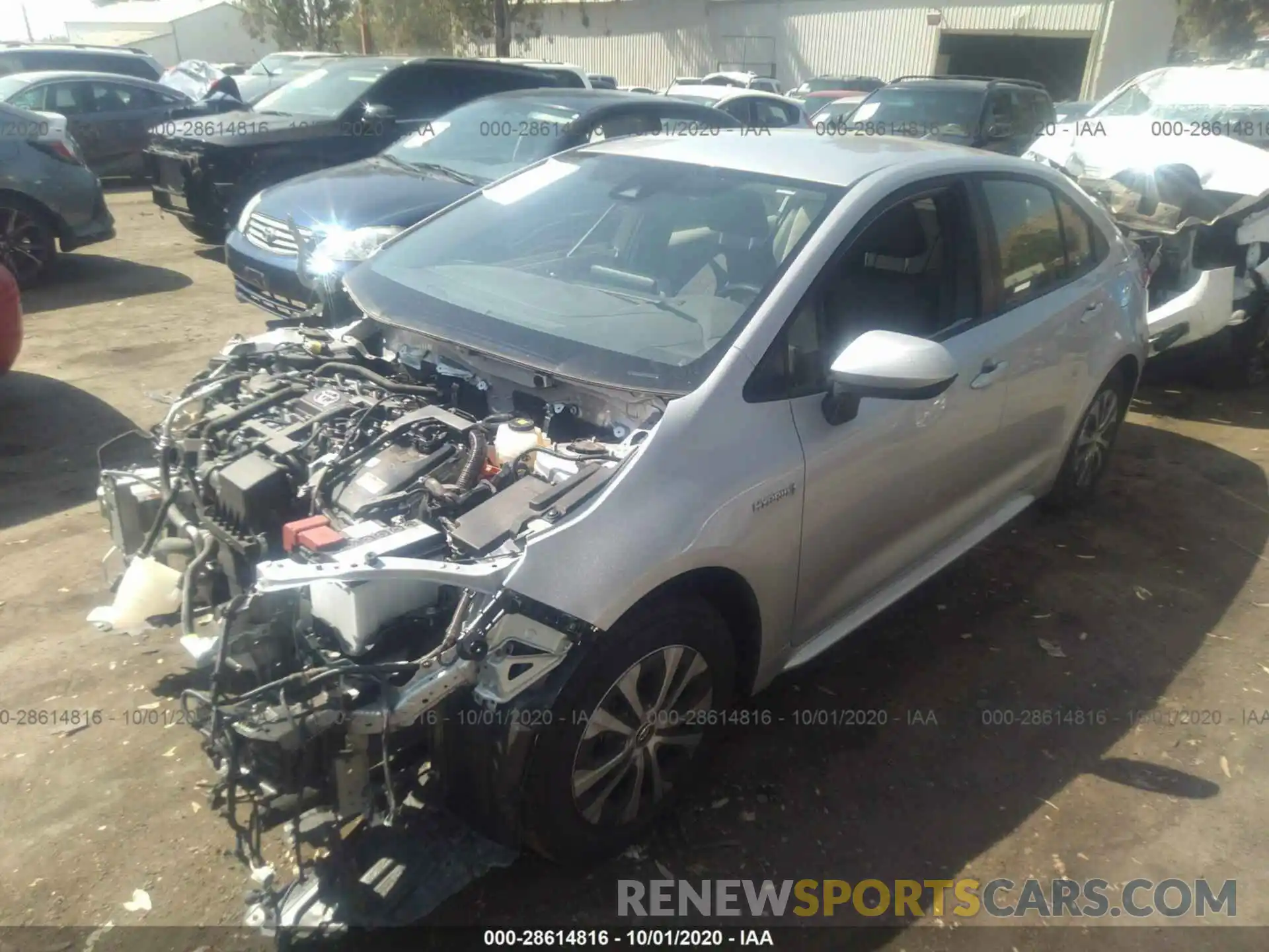 2 Photograph of a damaged car JTDEBRBE6LJ015520 TOYOTA COROLLA 2020