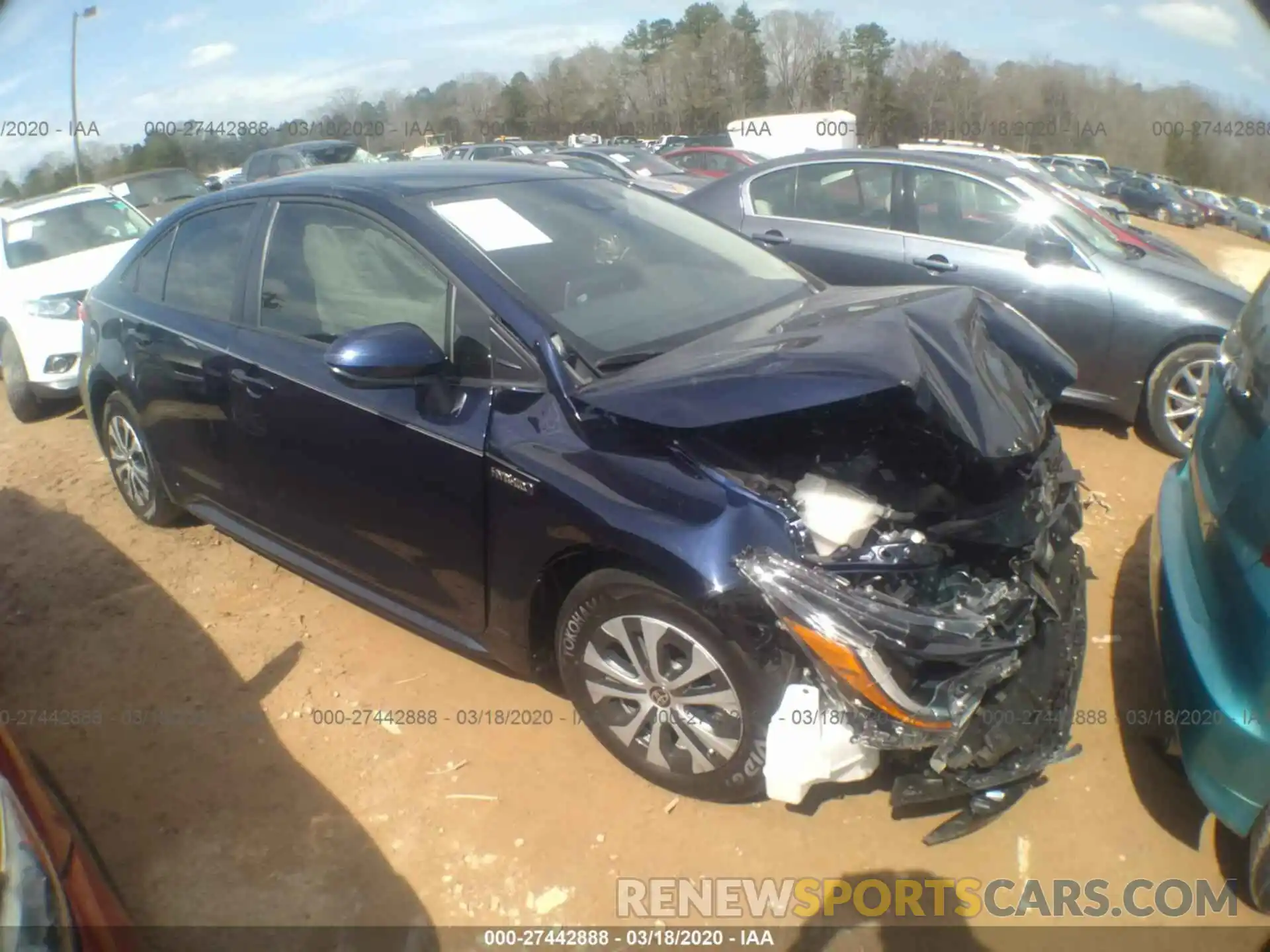 1 Photograph of a damaged car JTDEBRBE6LJ018515 TOYOTA COROLLA 2020