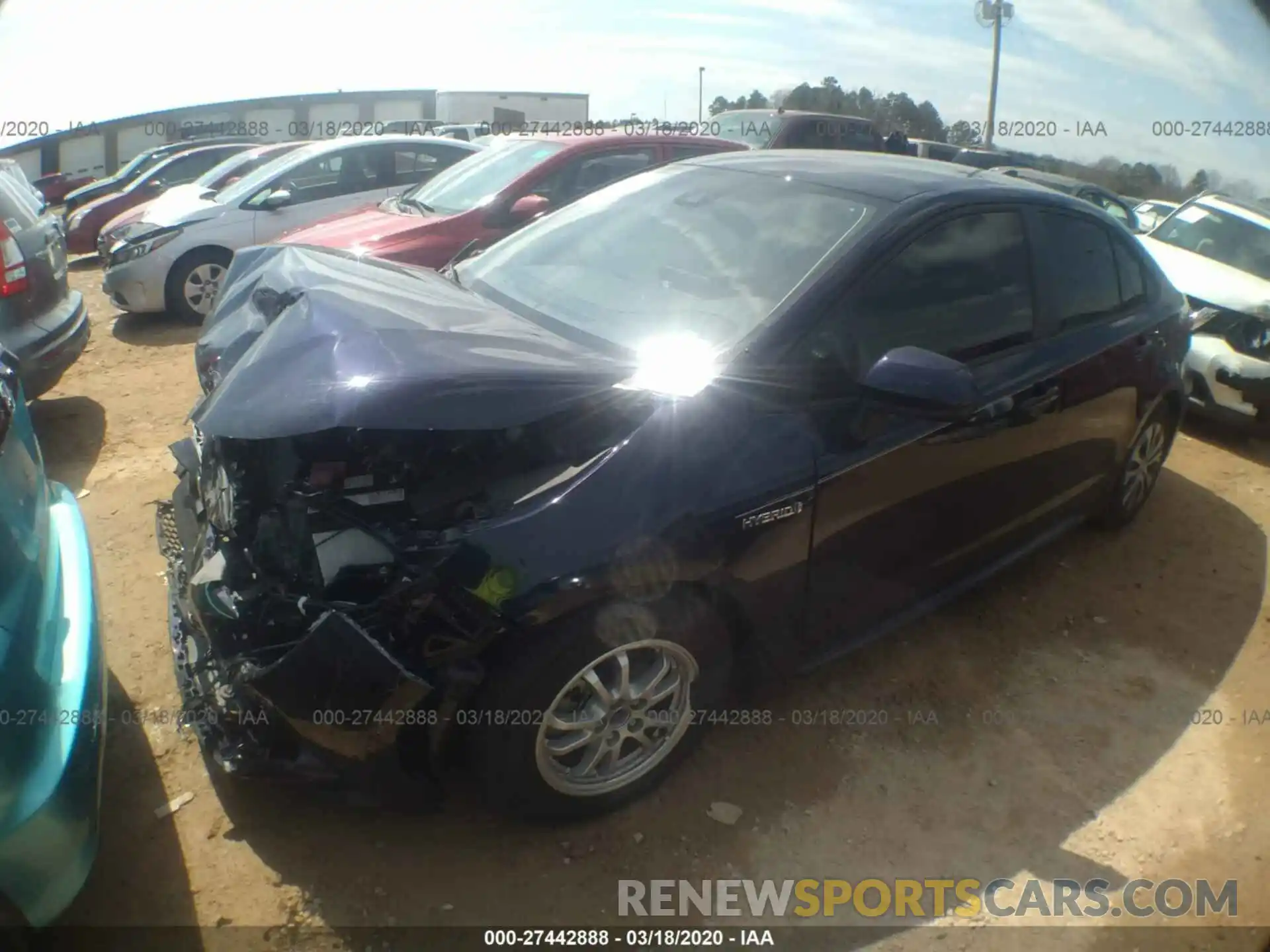 2 Photograph of a damaged car JTDEBRBE6LJ018515 TOYOTA COROLLA 2020