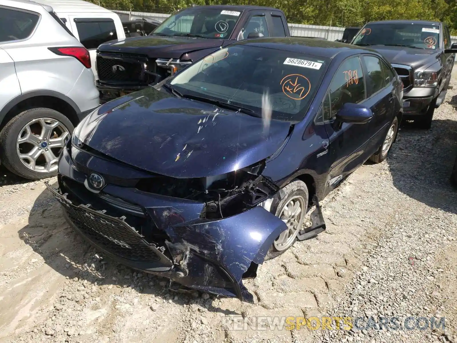 2 Photograph of a damaged car JTDEBRBE6LJ019762 TOYOTA COROLLA 2020