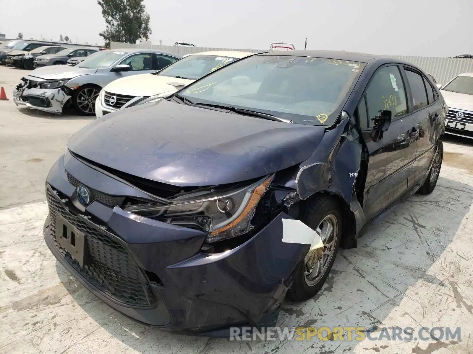 2 Photograph of a damaged car JTDEBRBE6LJ025626 TOYOTA COROLLA 2020