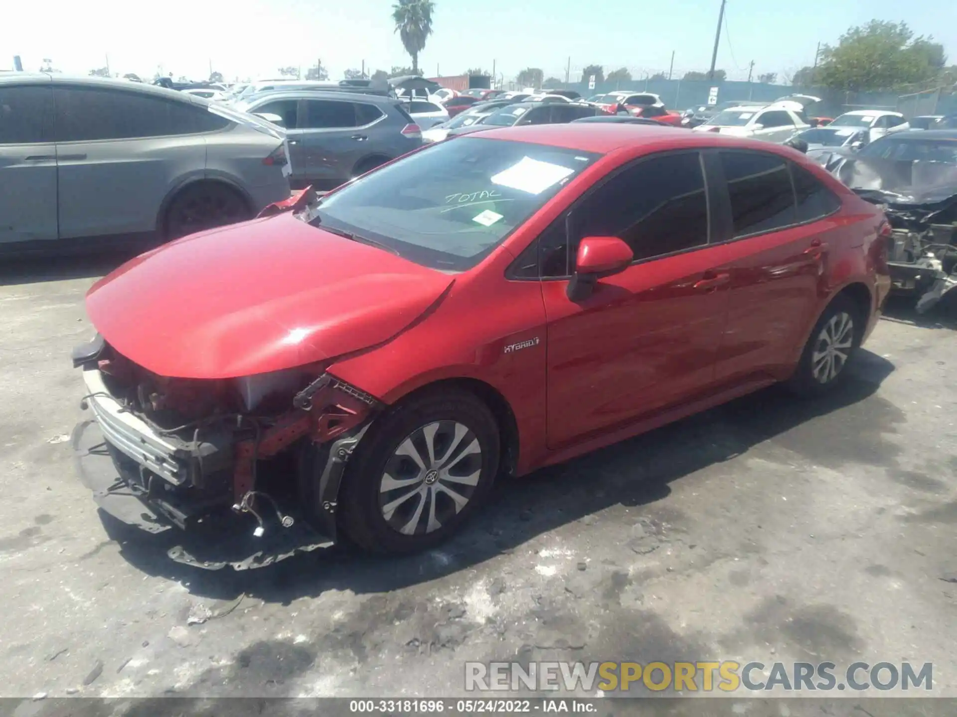 2 Photograph of a damaged car JTDEBRBE6LJ026873 TOYOTA COROLLA 2020