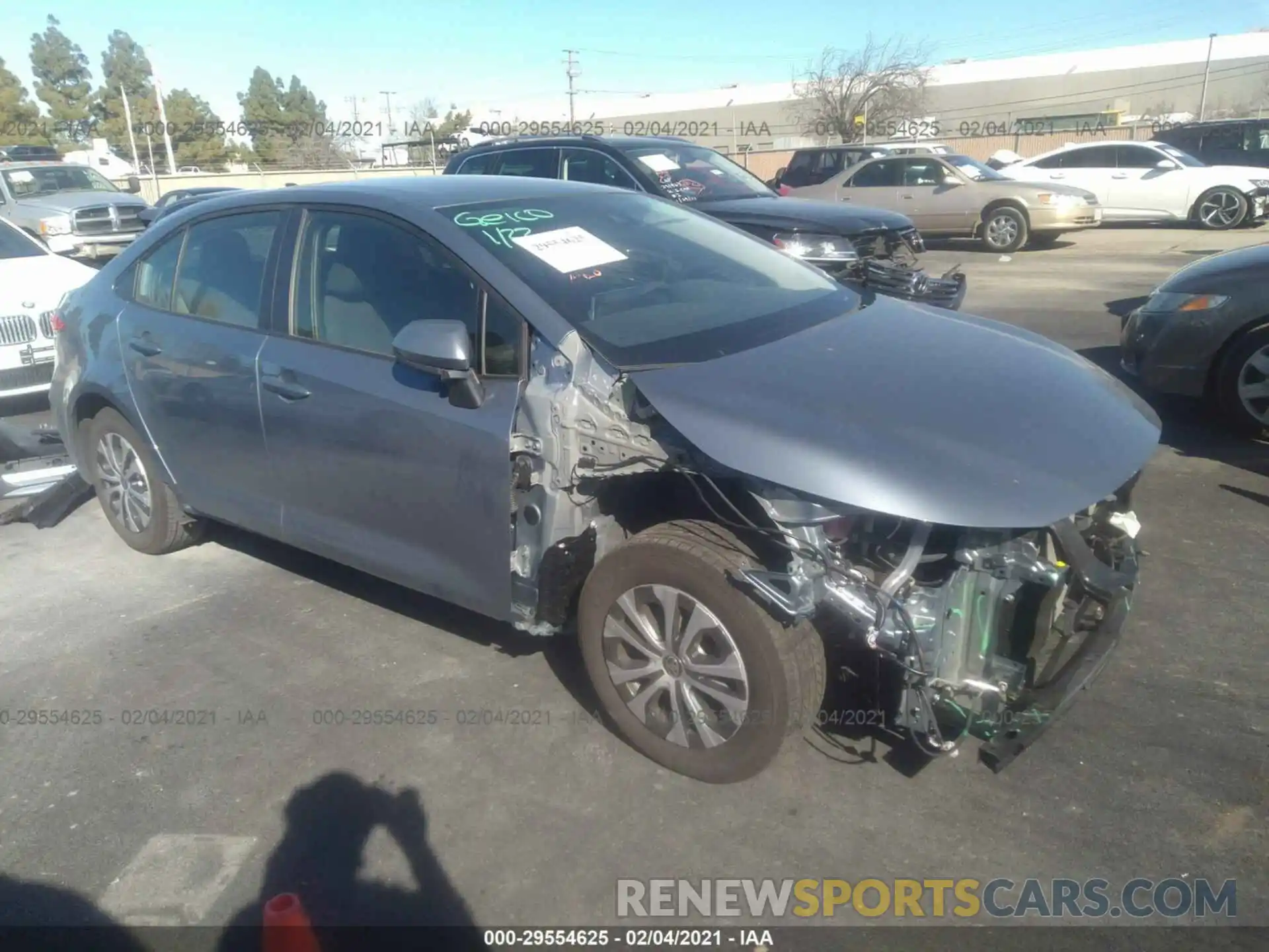 1 Photograph of a damaged car JTDEBRBE6LJ027408 TOYOTA COROLLA 2020