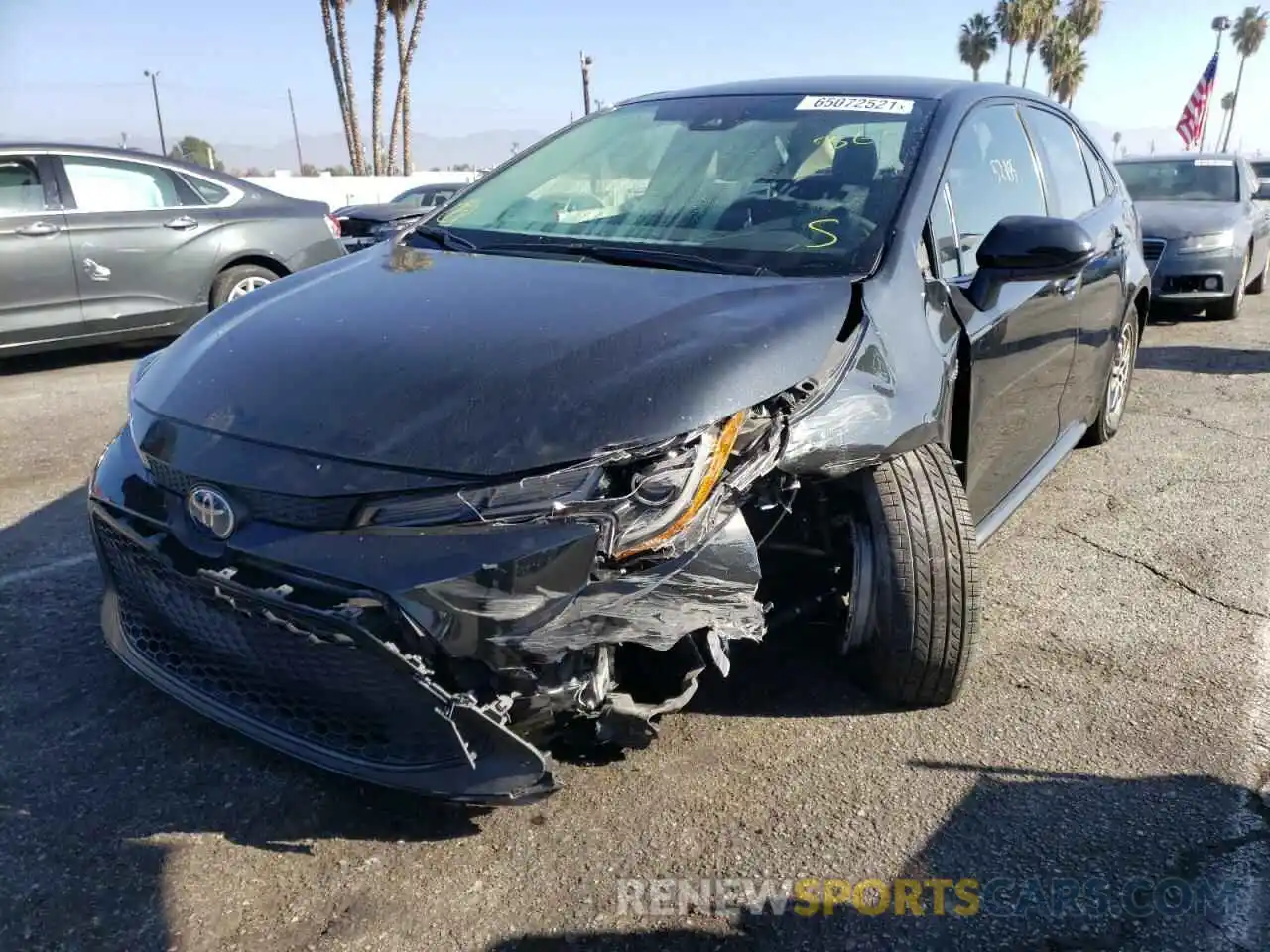 2 Photograph of a damaged car JTDEBRBE7LJ001321 TOYOTA COROLLA 2020