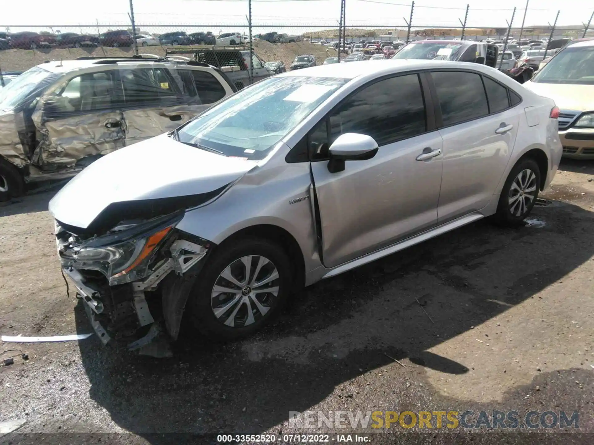 2 Photograph of a damaged car JTDEBRBE7LJ002730 TOYOTA COROLLA 2020