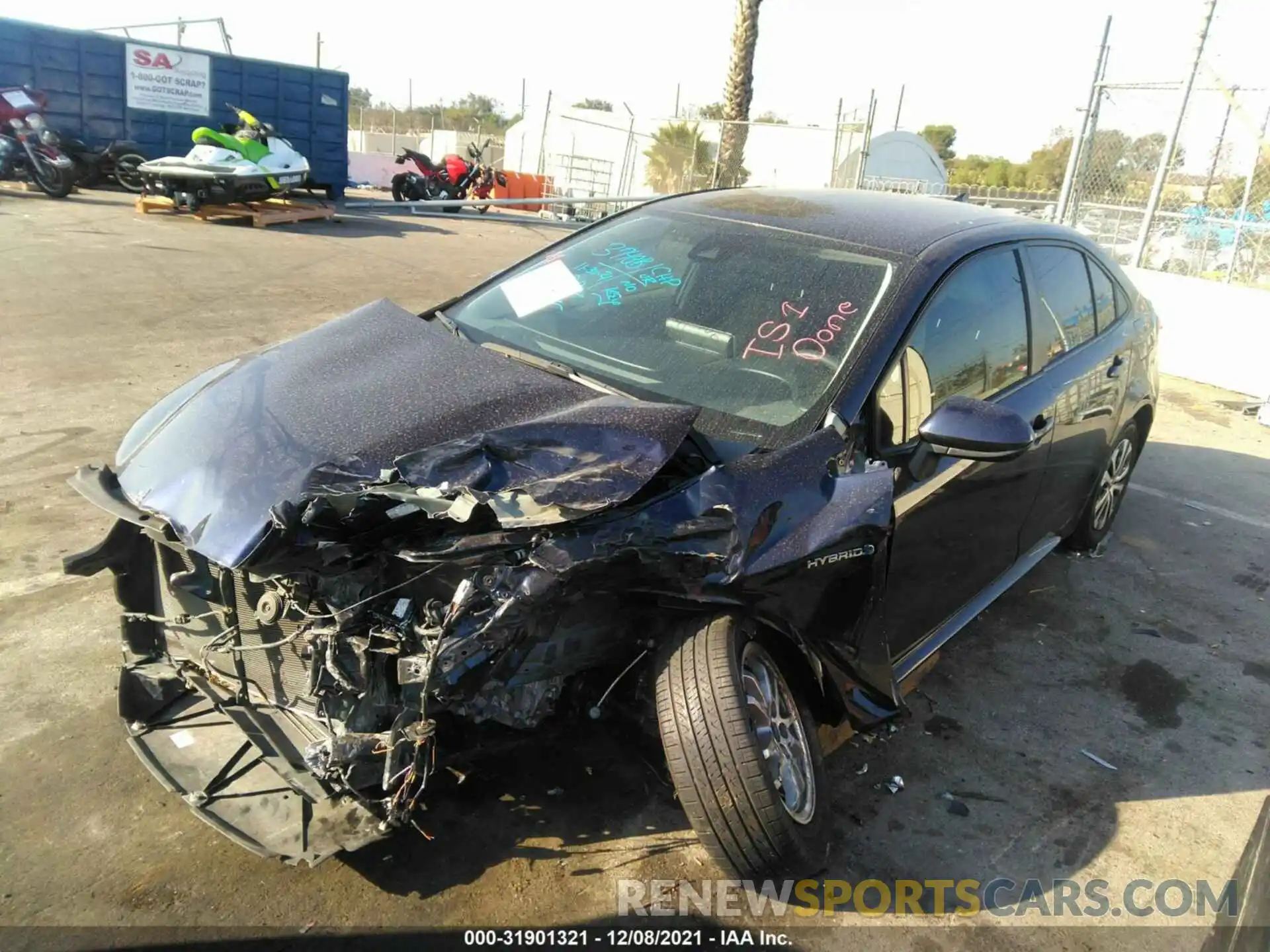 2 Photograph of a damaged car JTDEBRBE7LJ002968 TOYOTA COROLLA 2020