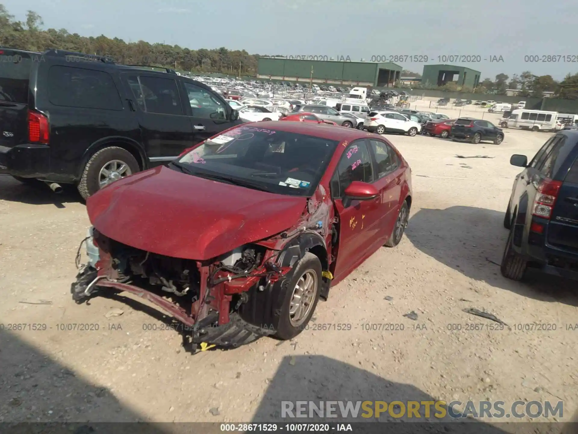 2 Photograph of a damaged car JTDEBRBE7LJ003070 TOYOTA COROLLA 2020