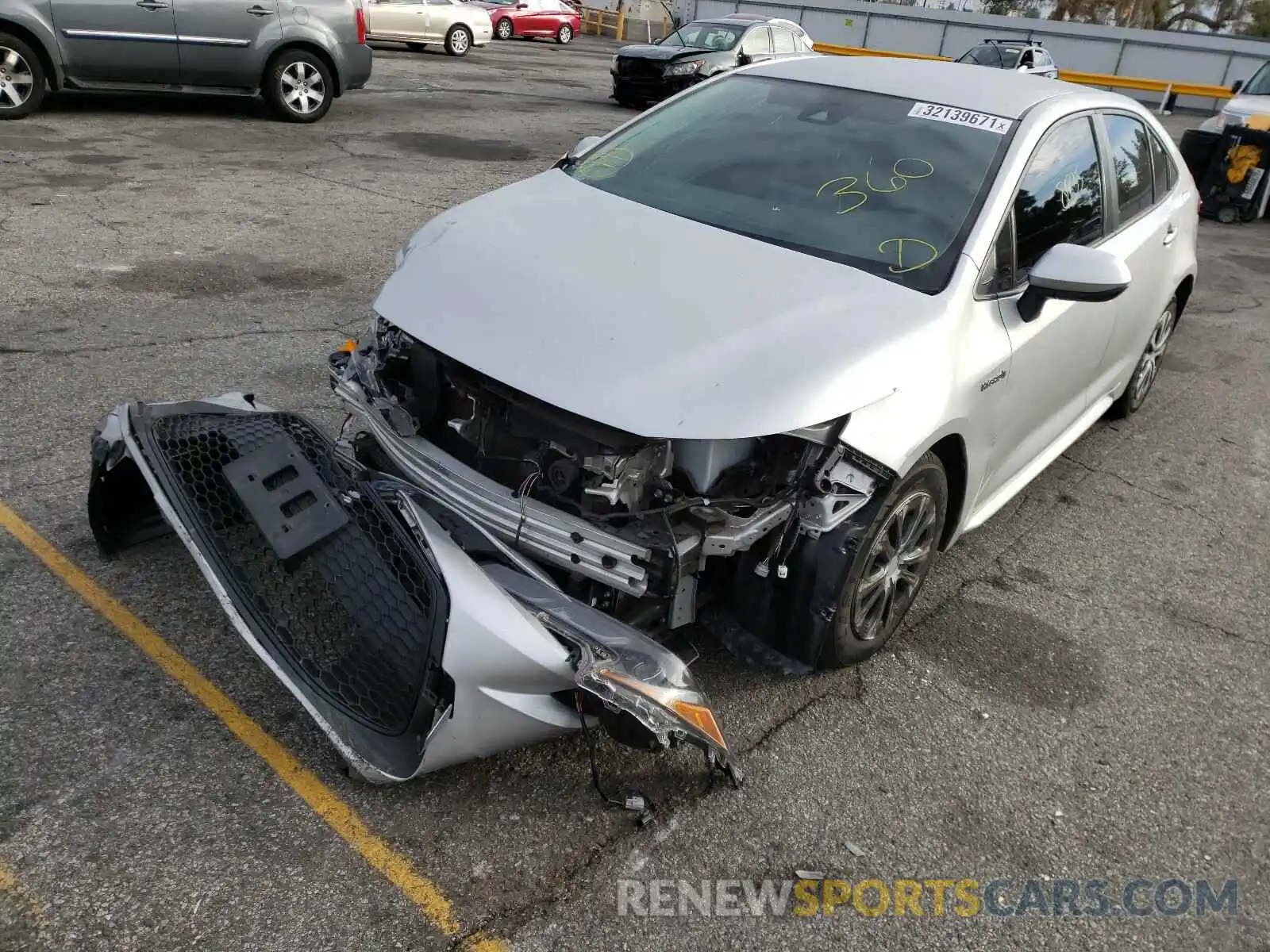 2 Photograph of a damaged car JTDEBRBE7LJ003568 TOYOTA COROLLA 2020