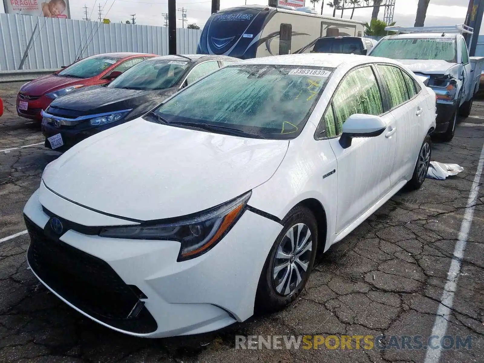 2 Photograph of a damaged car JTDEBRBE7LJ005952 TOYOTA COROLLA 2020