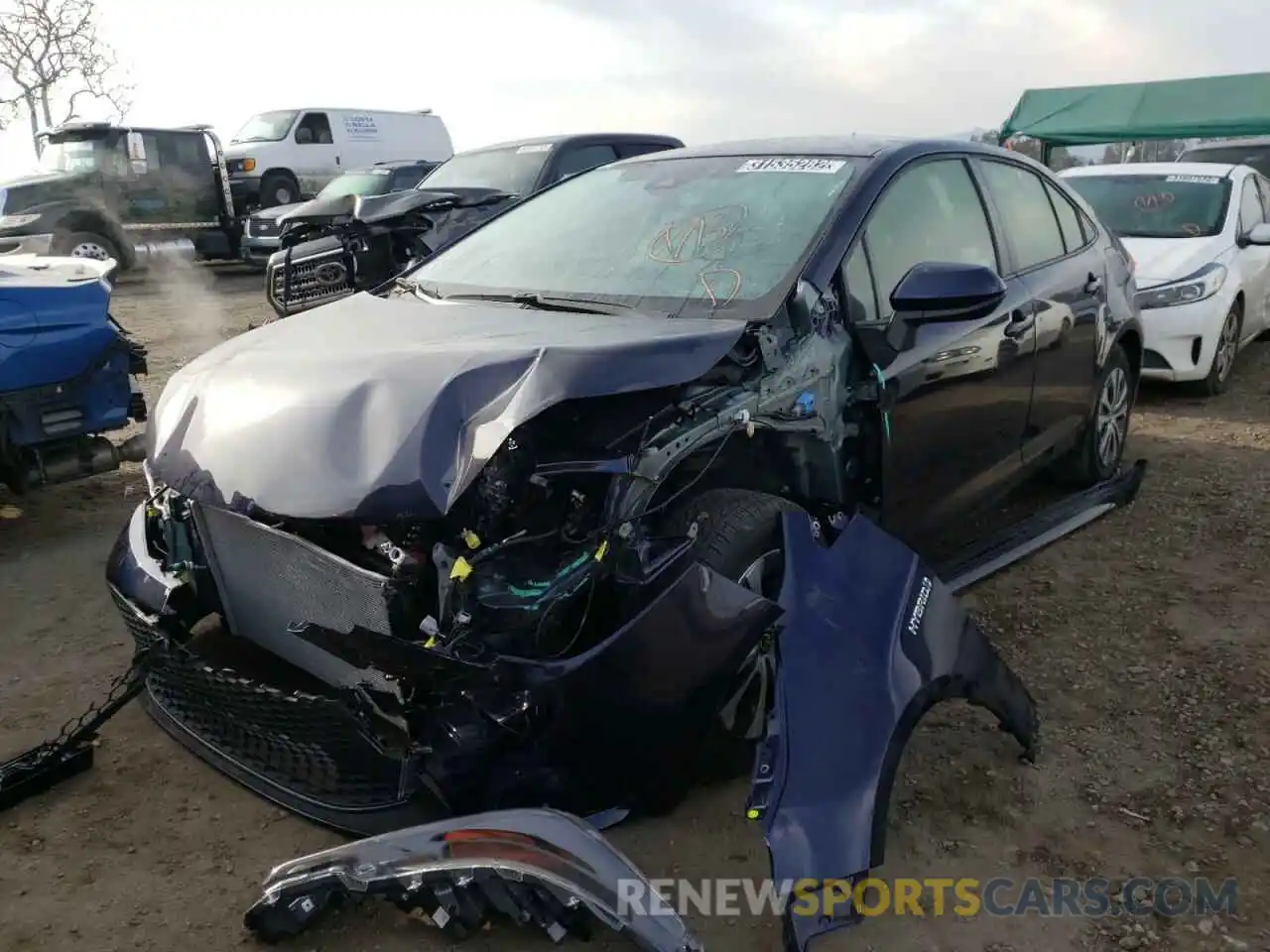 2 Photograph of a damaged car JTDEBRBE7LJ009712 TOYOTA COROLLA 2020