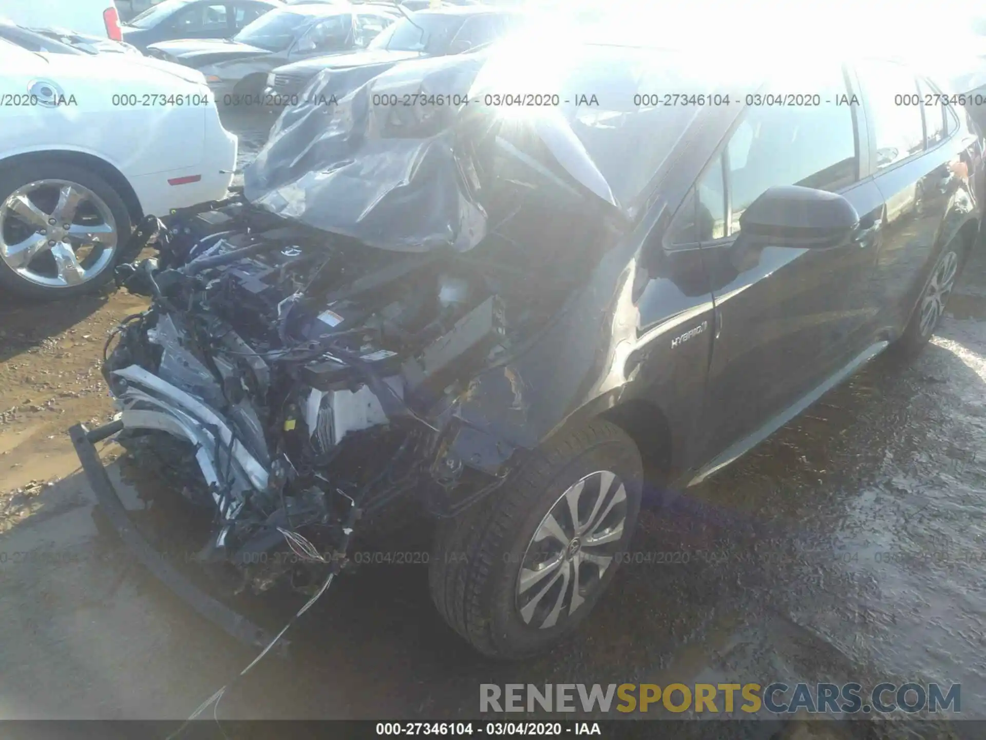 2 Photograph of a damaged car JTDEBRBE7LJ016322 TOYOTA COROLLA 2020