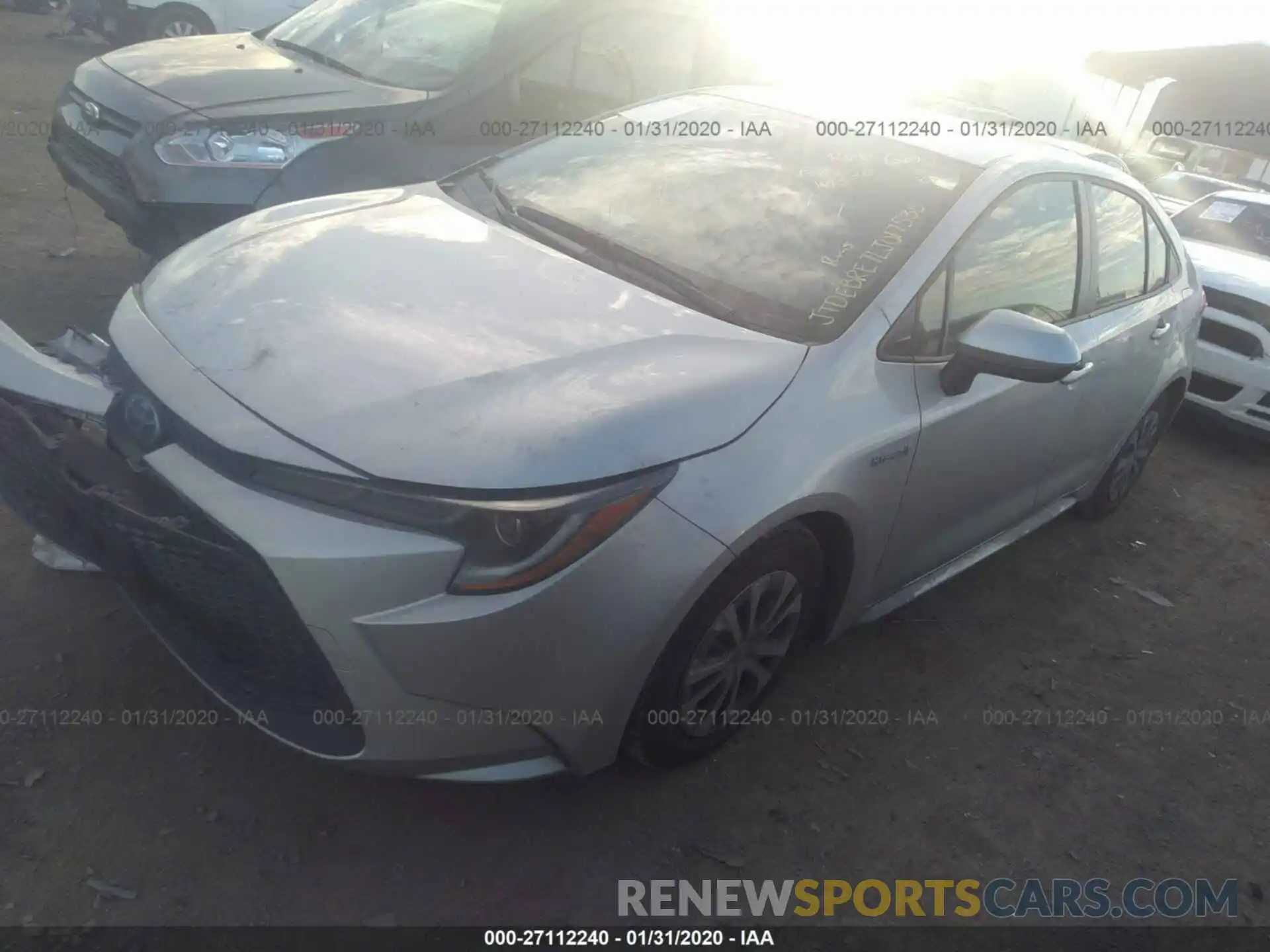 2 Photograph of a damaged car JTDEBRBE7LJ017535 TOYOTA COROLLA 2020