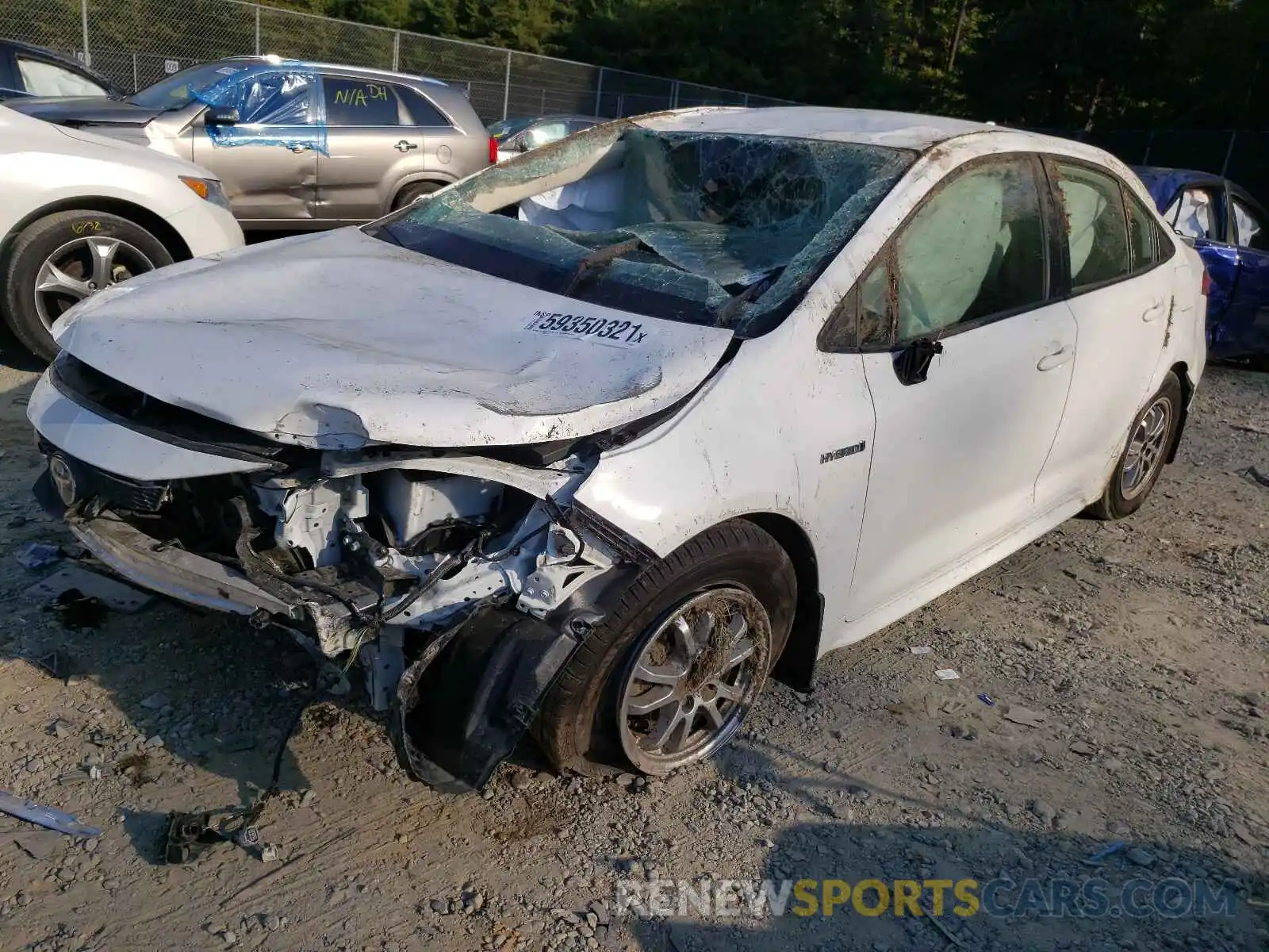 2 Photograph of a damaged car JTDEBRBE7LJ018717 TOYOTA COROLLA 2020