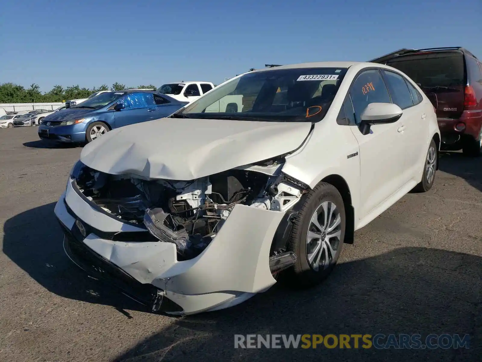 2 Photograph of a damaged car JTDEBRBE7LJ025490 TOYOTA COROLLA 2020